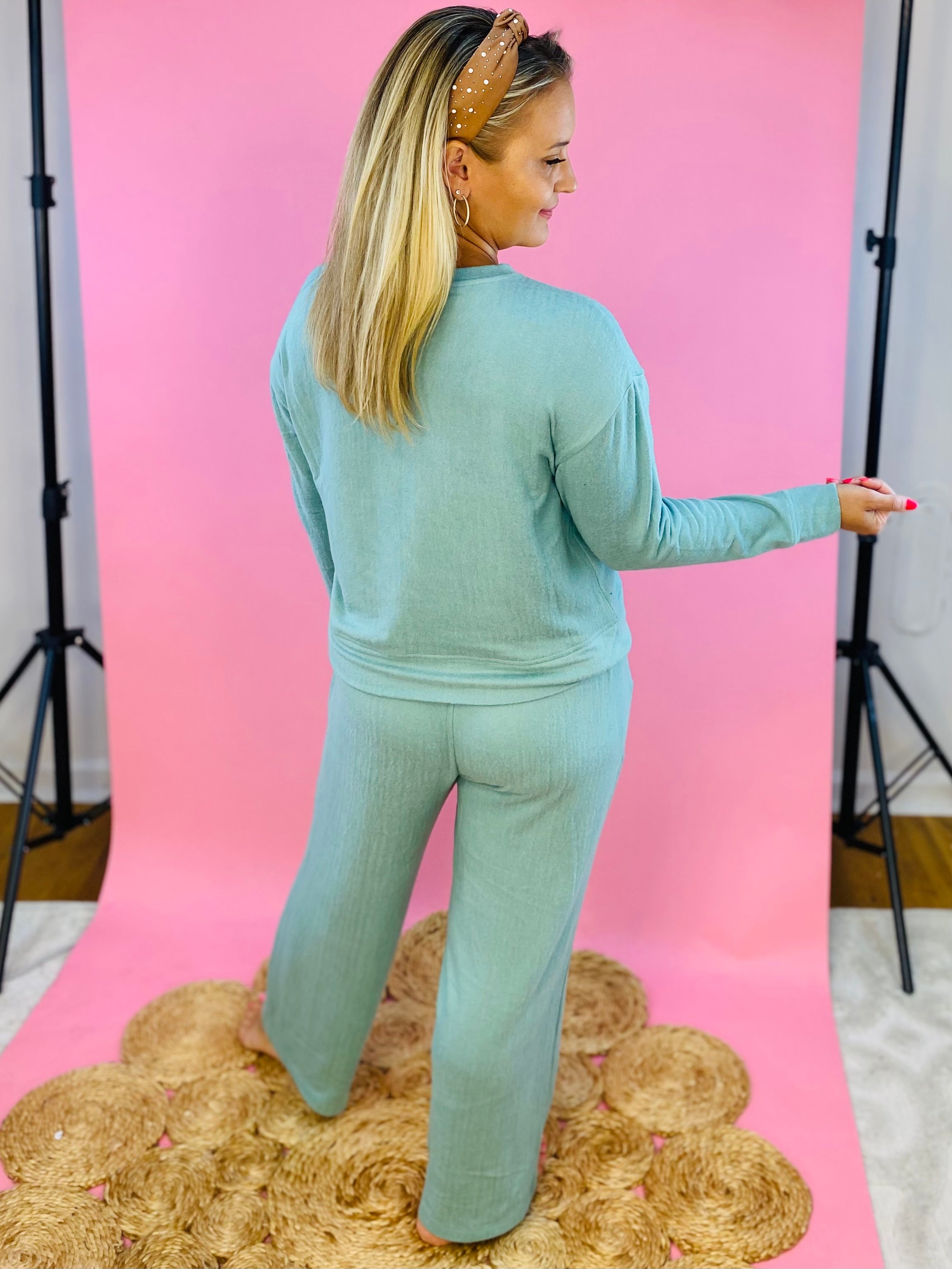 Mary Square Luxury Pant Set - Lagoon-310 Gift-Mary Square-The Lovely Closet, Women's Fashion Boutique in Alexandria, KY