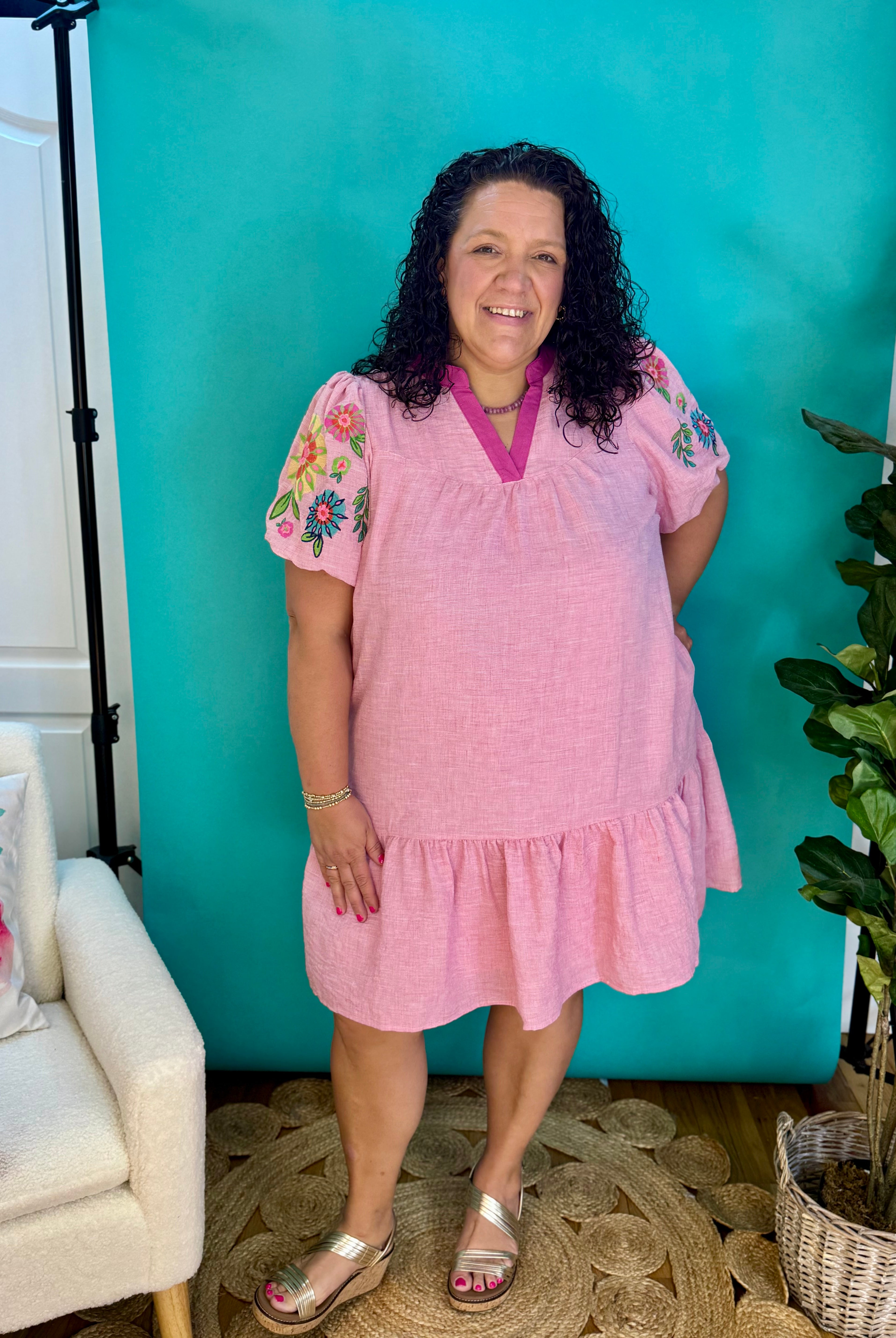 Sweet in Pink Dress-180 Dresses-umgee-The Lovely Closet, Women's Fashion Boutique in Alexandria, KY