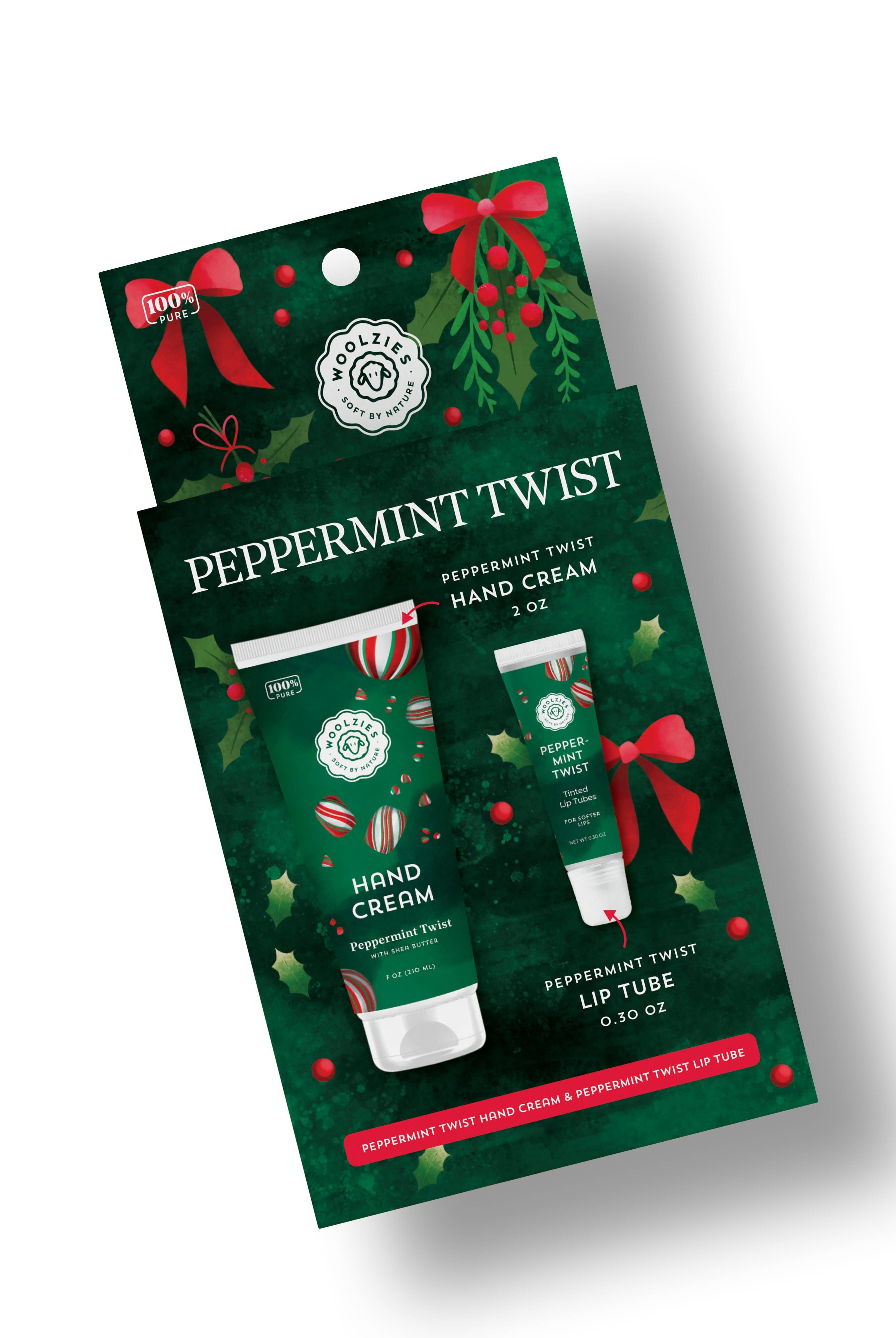 Peppermint Twist Hand Cream & Lip Mask Duo – Holiday Set-350 Holiday-Woolzies-The Lovely Closet, Women's Fashion Boutique in Alexandria, KY