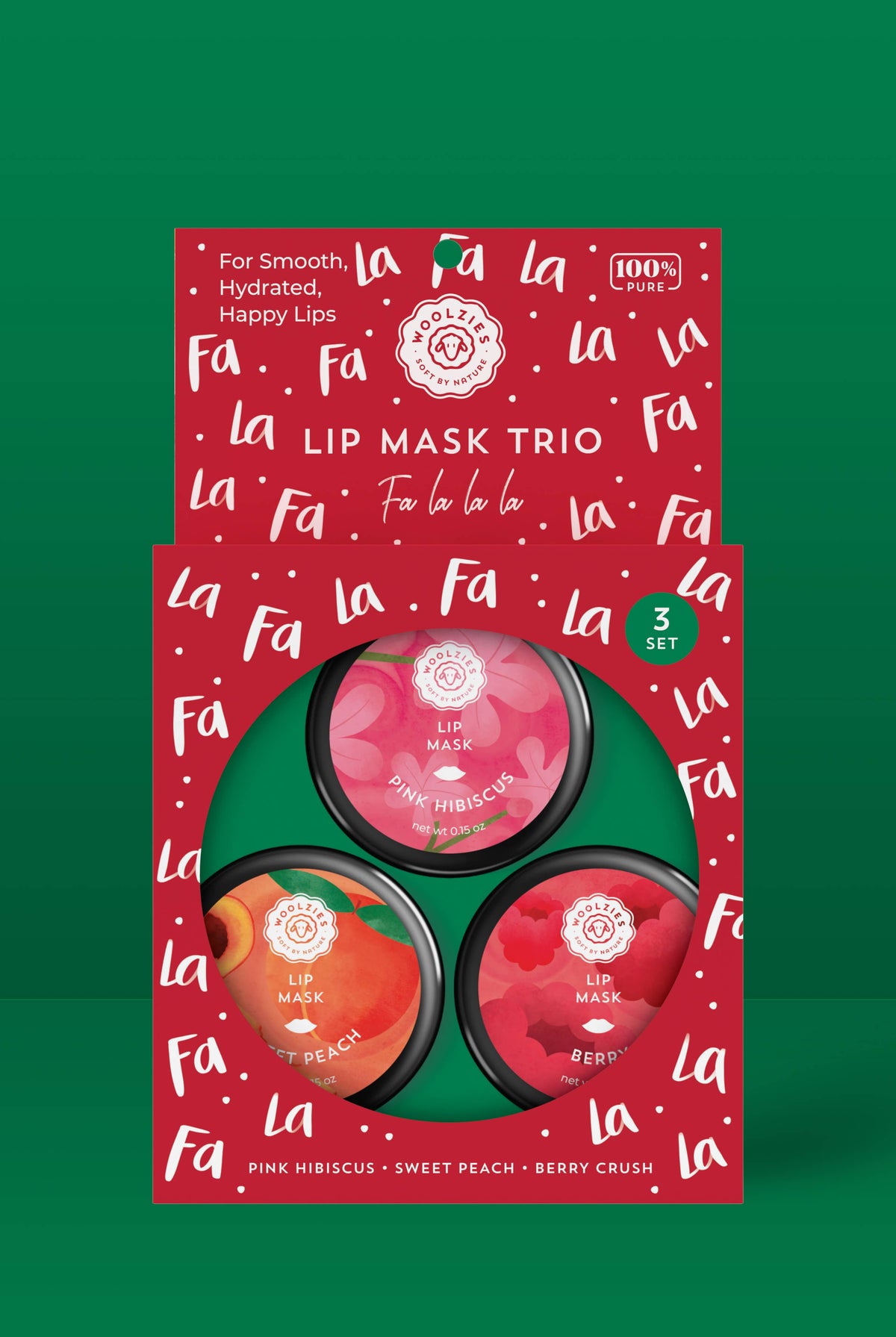 Fa La La La Holiday Trio Lip Mask-350 Holiday-Woolzies-The Lovely Closet, Women's Fashion Boutique in Alexandria, KY
