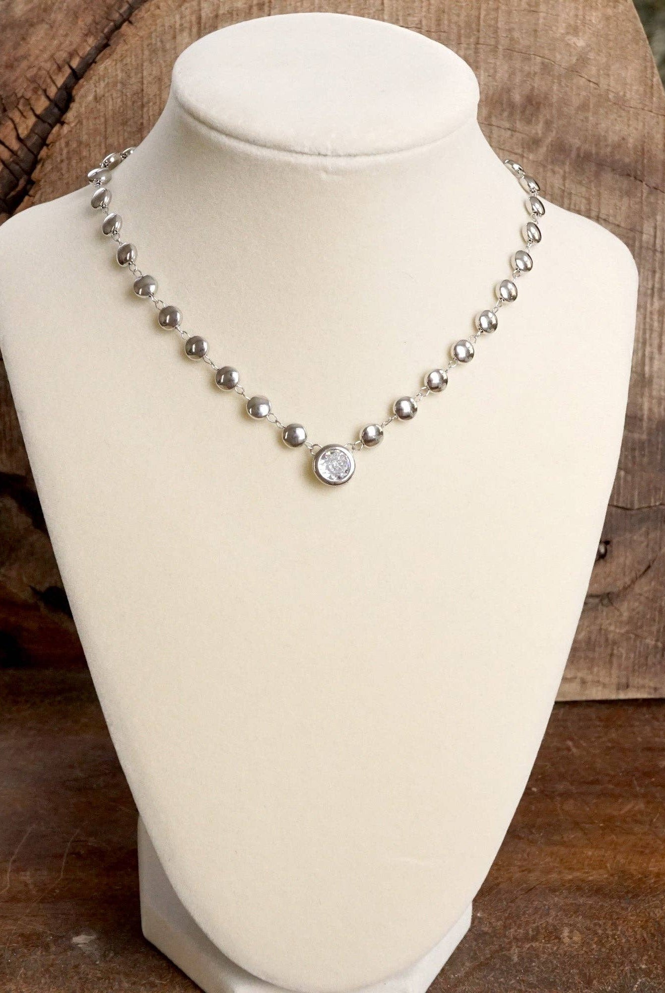 Crystal Pendant Necklace - Silver-250 Jewelry-PennyLine inc-The Lovely Closet, Women's Fashion Boutique in Alexandria, KY