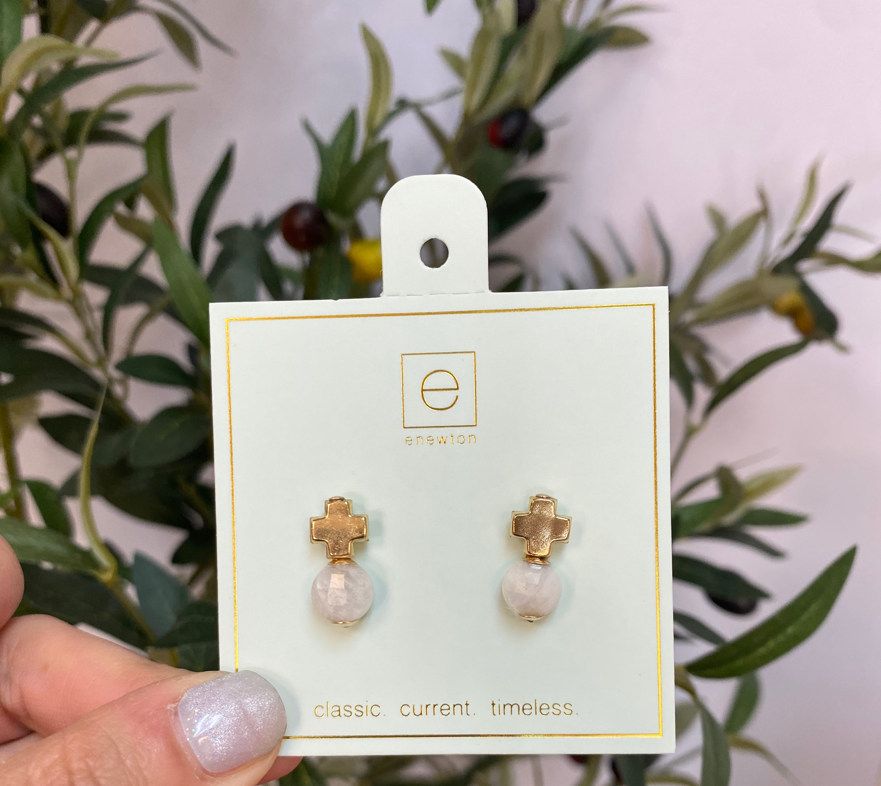 Signature Gold Cross Stud - Gemstone-260 eNewton-eNewton-The Lovely Closet, Women's Fashion Boutique in Alexandria, KY