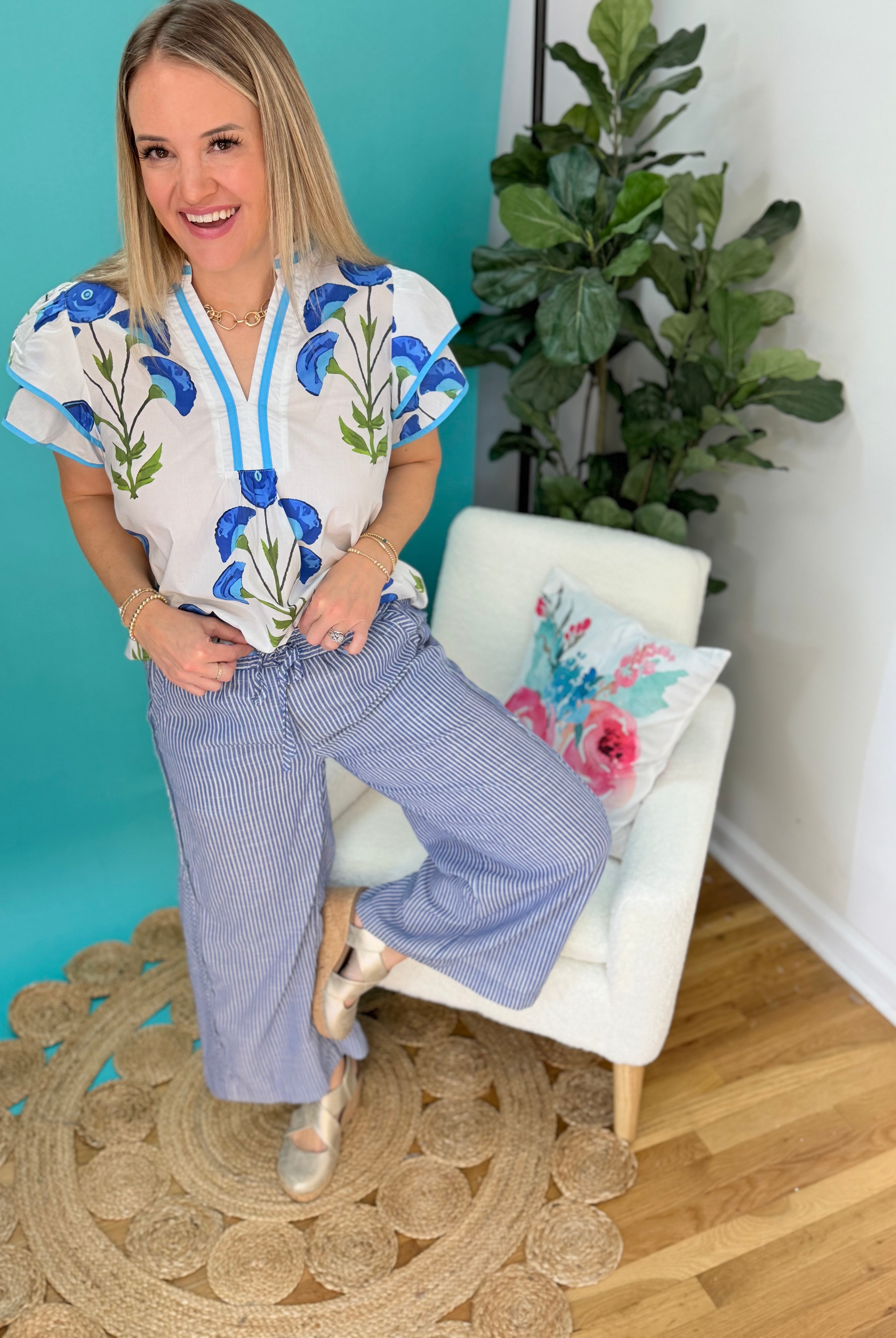 Wildflower Whisper Blouse-100 Short Sleeve Tops-Umgee-The Lovely Closet, Women's Fashion Boutique in Alexandria, KY