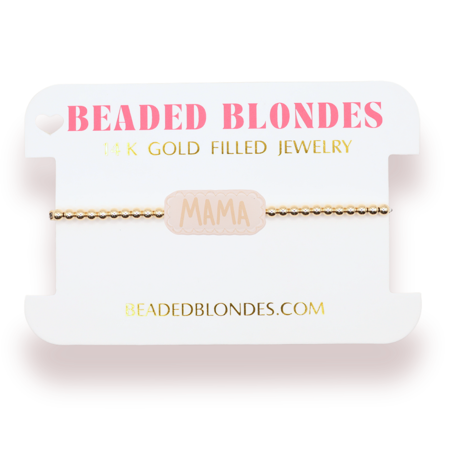 Mama Bracelet on Gold: Extended 7.25 Inch-bracelet-Beaded Blondes-The Lovely Closet, Women's Fashion Boutique in Alexandria, KY