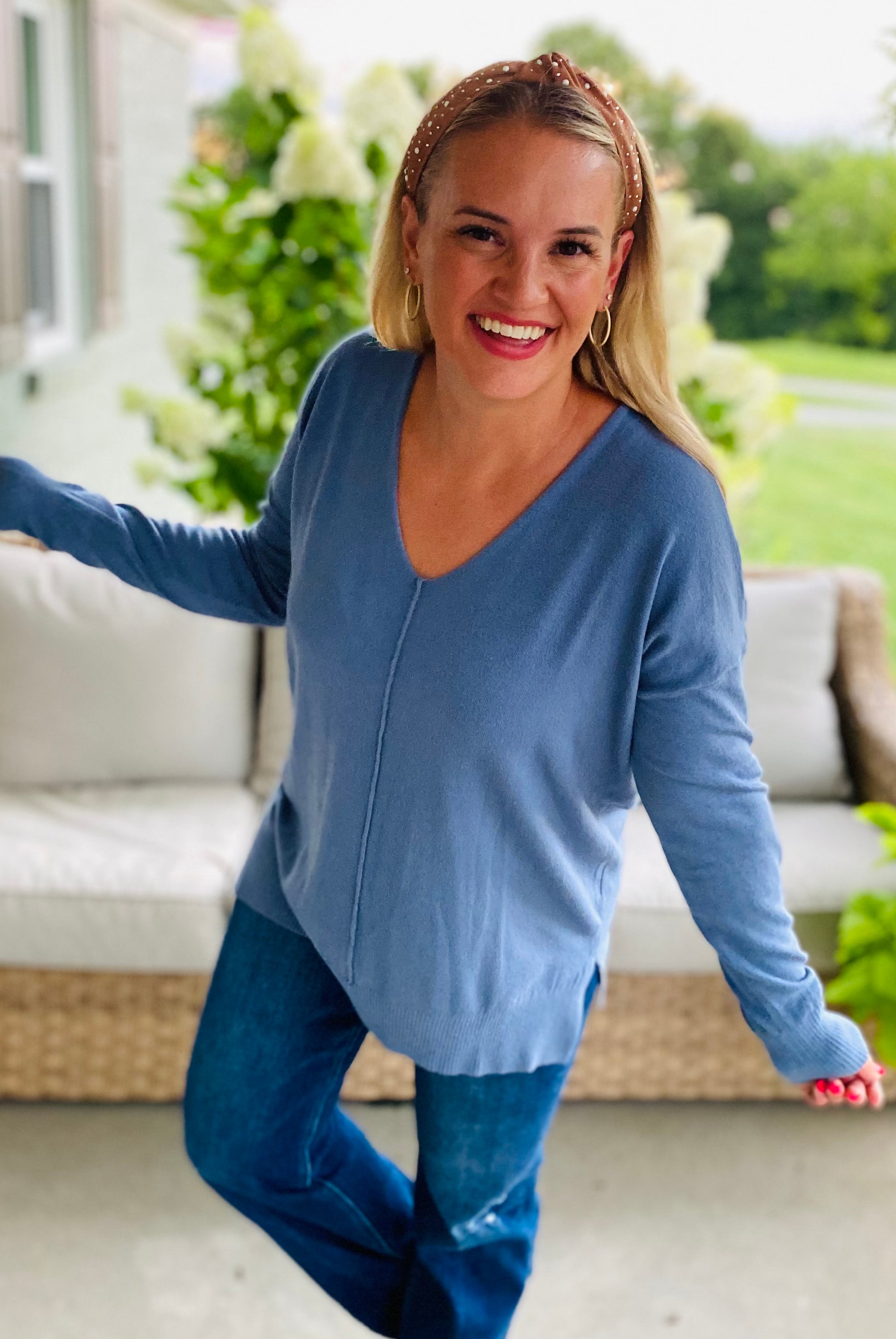 Dream Sweater - Dusty Blue-140 Sweaters-zenana-The Lovely Closet, Women's Fashion Boutique in Alexandria, KY