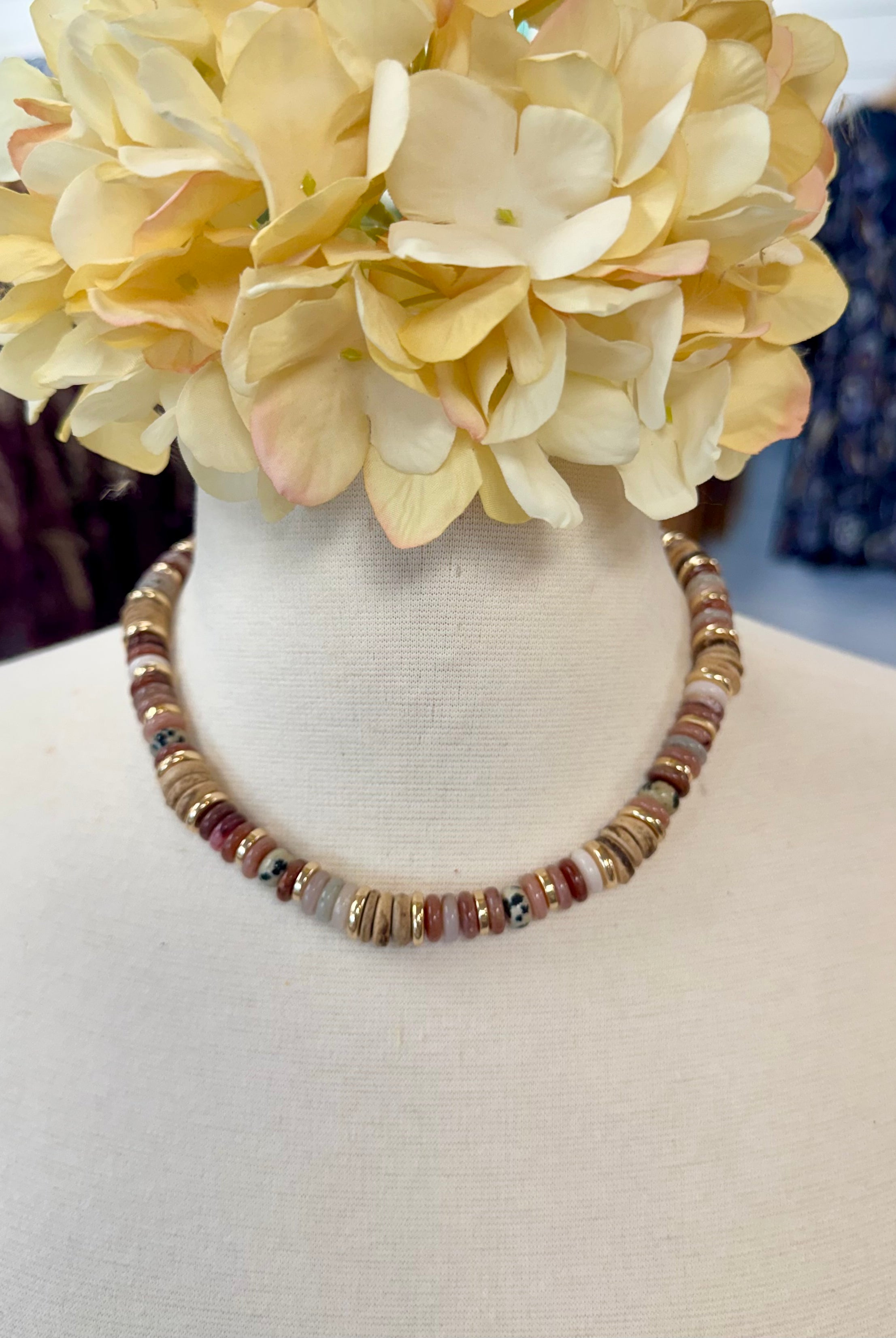 Mulberry Fudge Candy Bead Necklace-280 Accessories-Golden Stella-The Lovely Closet, Women's Fashion Boutique in Alexandria, KY