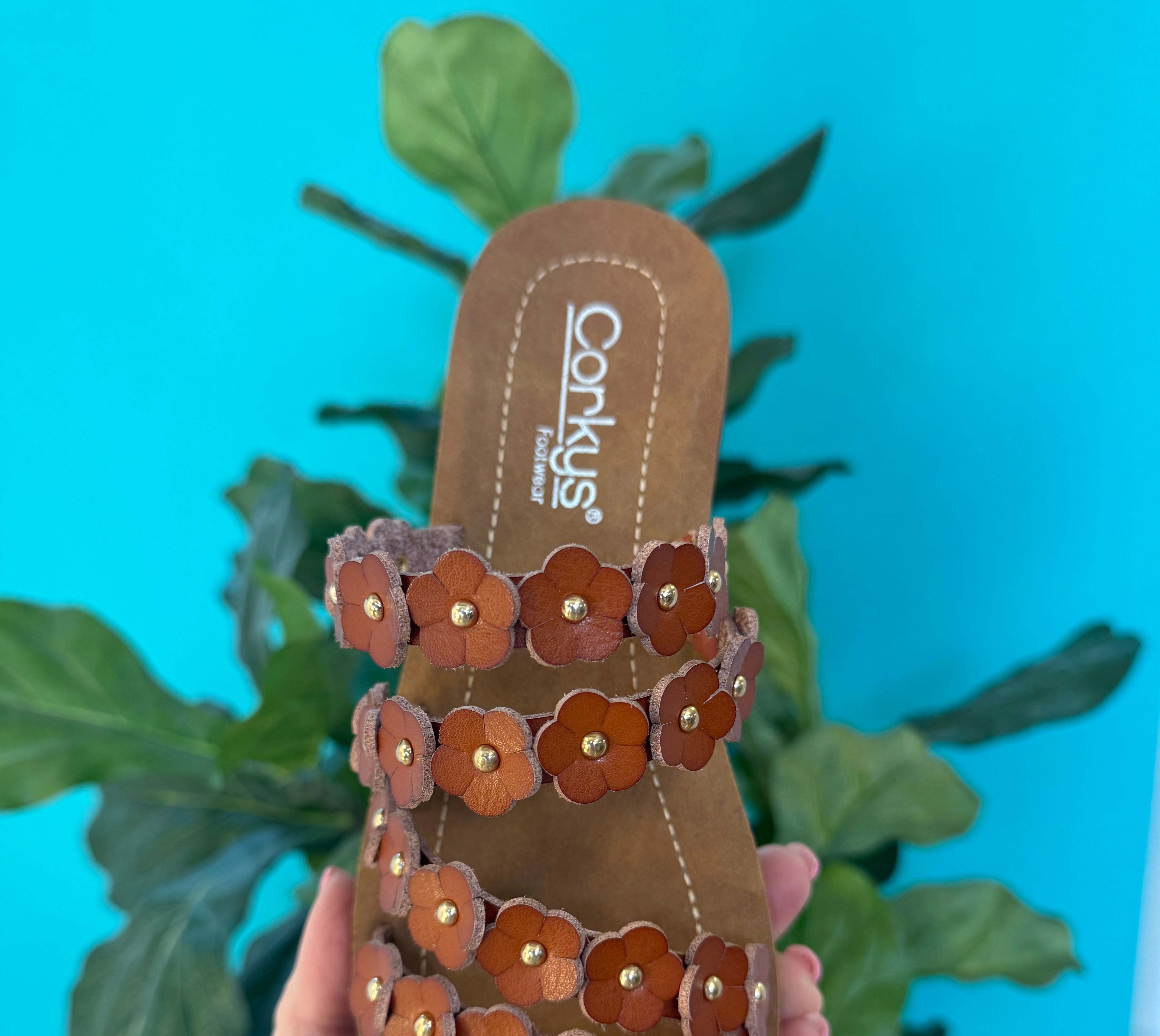 Corkys Garden Party Sandal - Cognac-270 Shoes-Corkys-The Lovely Closet, Women's Fashion Boutique in Alexandria, KY