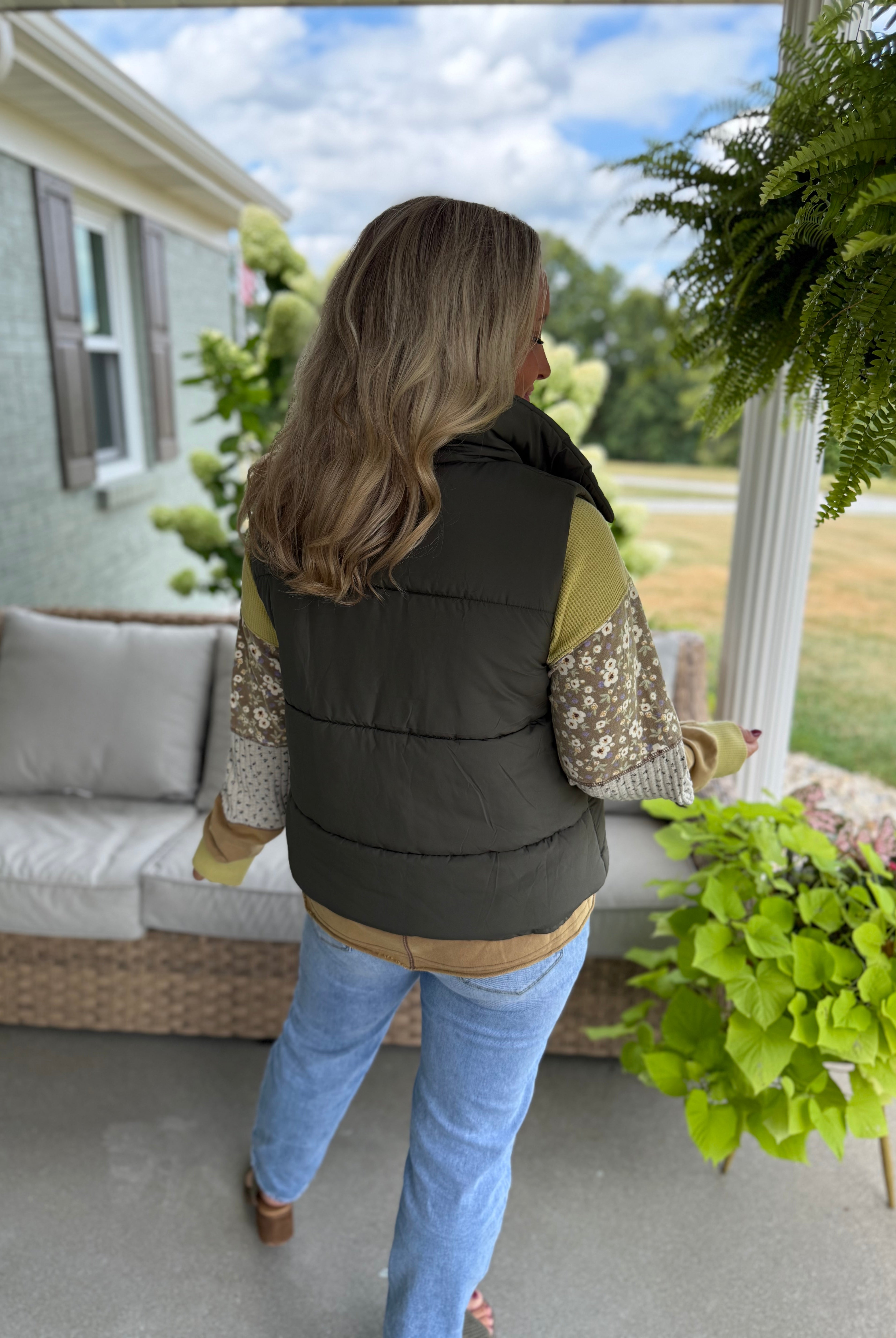 Weekend Puffer Vest - Olive-170 Jackets/Outerwear-zenana-The Lovely Closet, Women's Fashion Boutique in Alexandria, KY