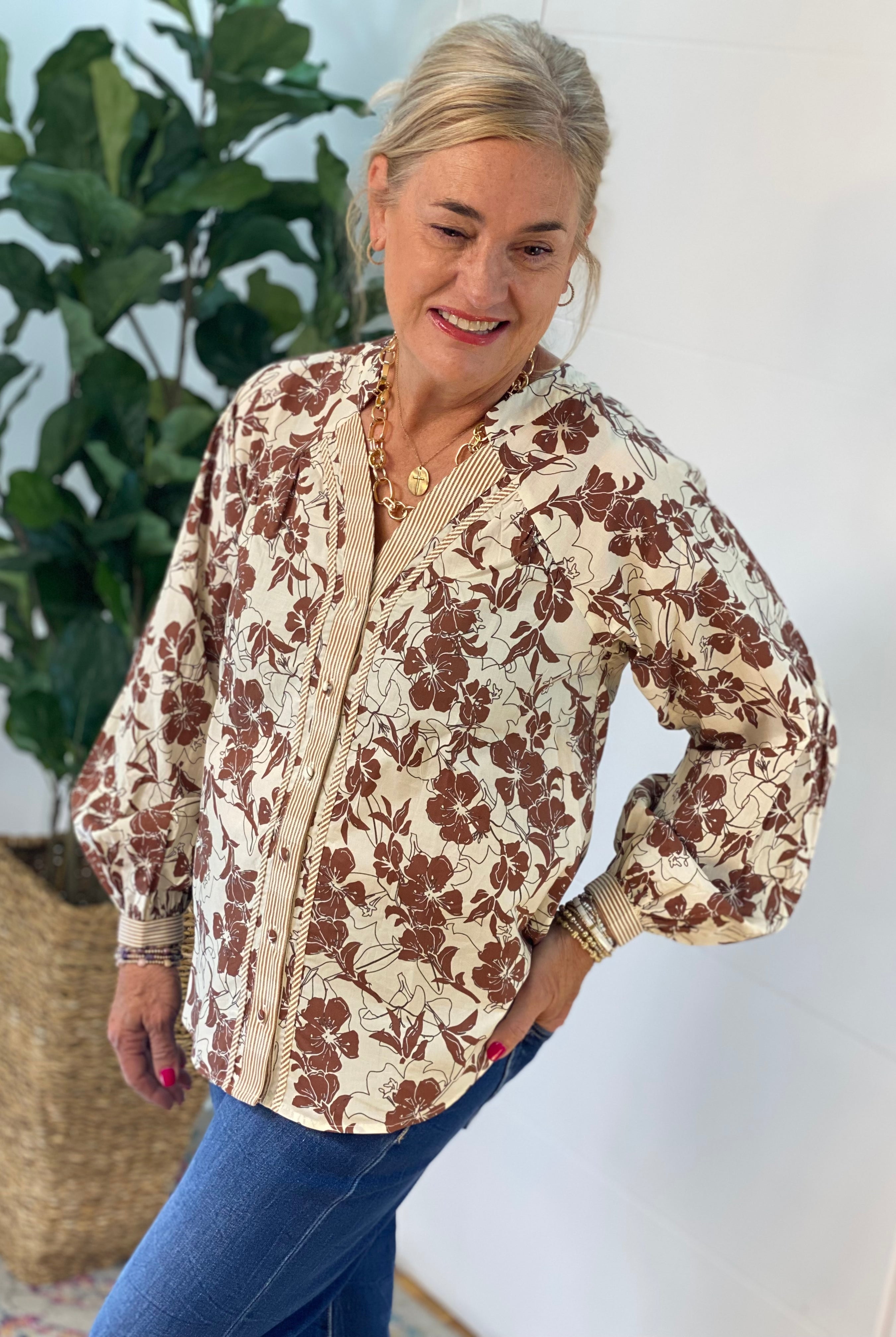 Golden Hour Long Sleeve Blouse-110 Long Sleeve Top-GIGIO-The Lovely Closet, Women's Fashion Boutique in Alexandria, KY