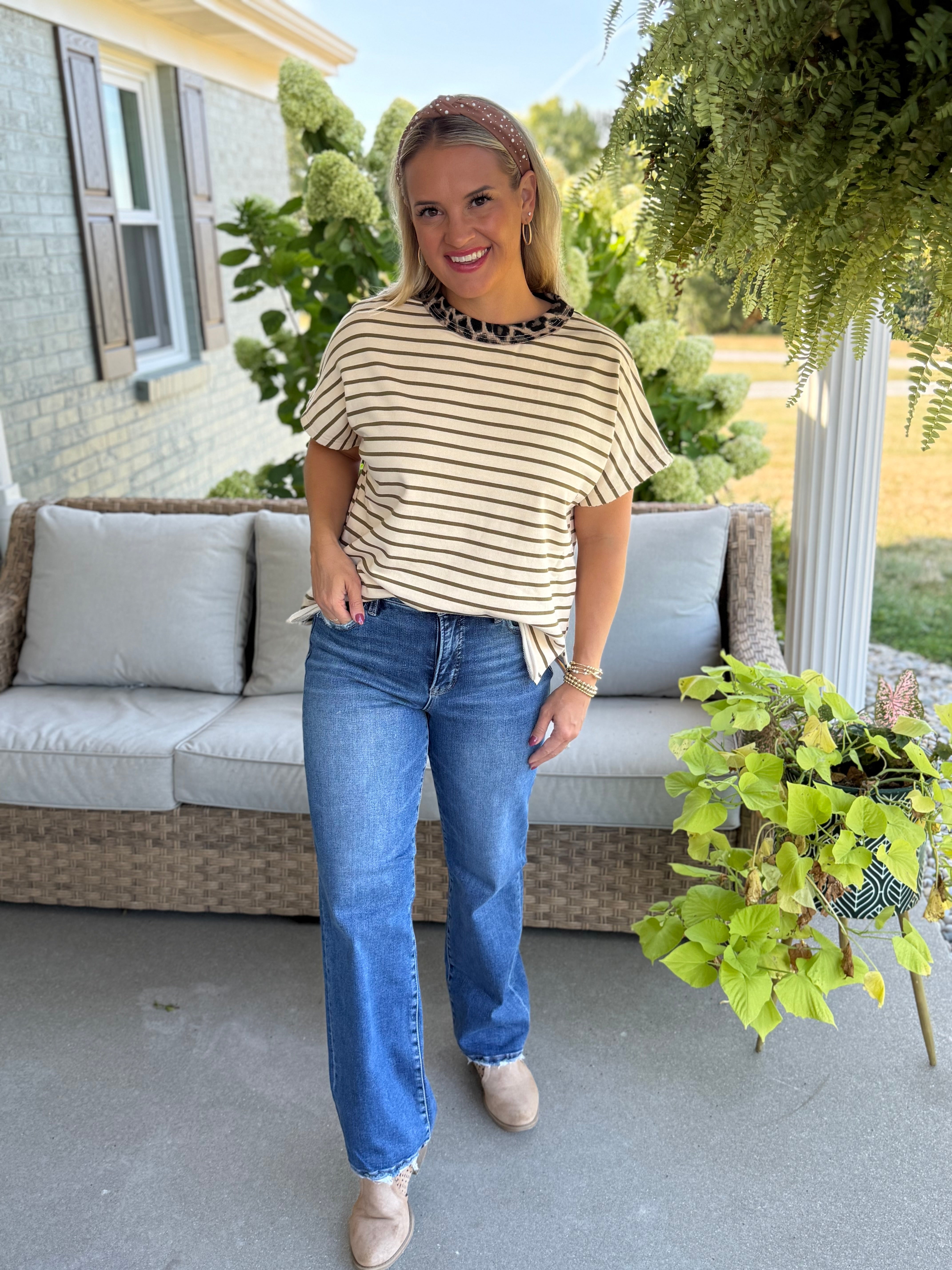 Risen Tummy Control High Rise Ankle Straight Jeans-210 Jeans-Risen-The Lovely Closet, Women's Fashion Boutique in Alexandria, KY