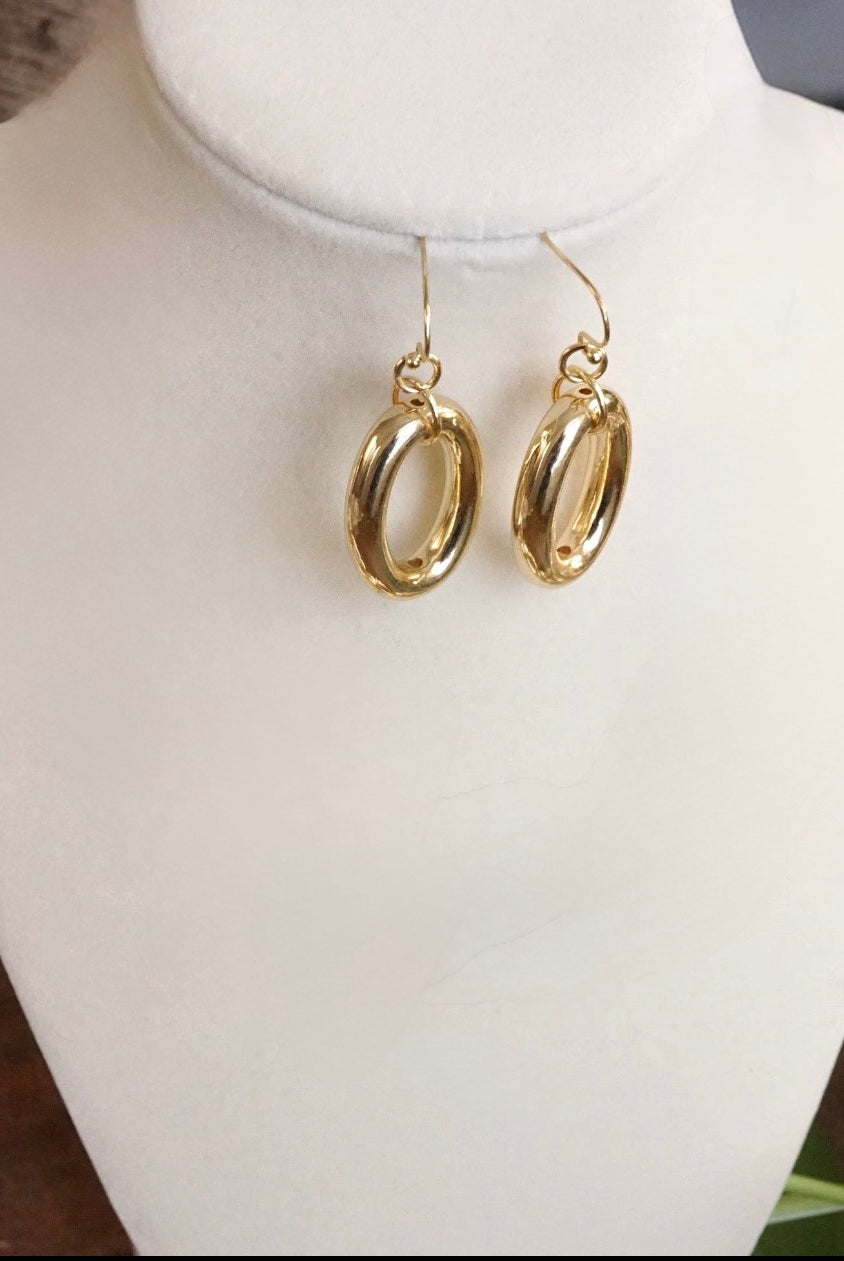 Smooth Chunky Earrings - Gold-250 Jewelry-PennyLine inc-The Lovely Closet, Women's Fashion Boutique in Alexandria, KY