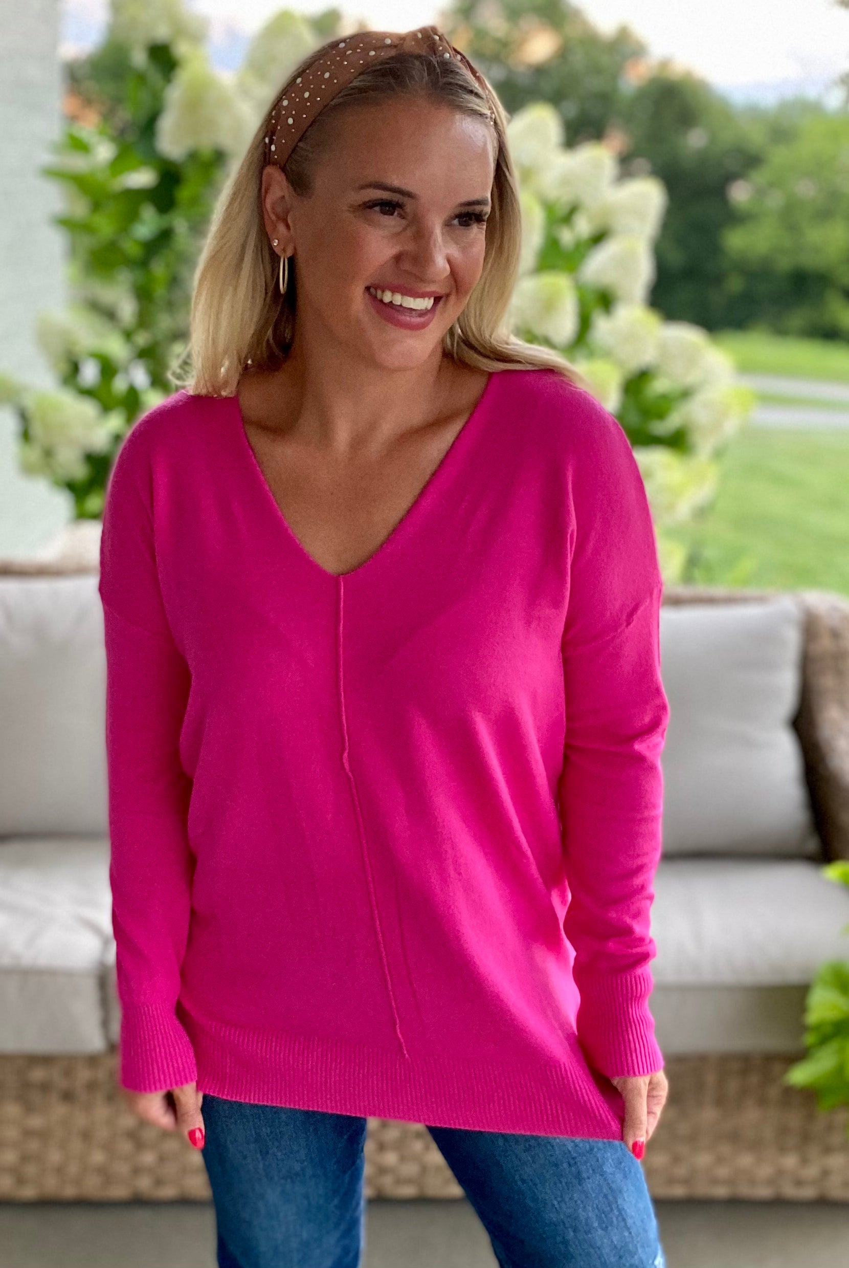 Dream Sweater - Hot Pink-140 Sweaters-zenana-The Lovely Closet, Women's Fashion Boutique in Alexandria, KY