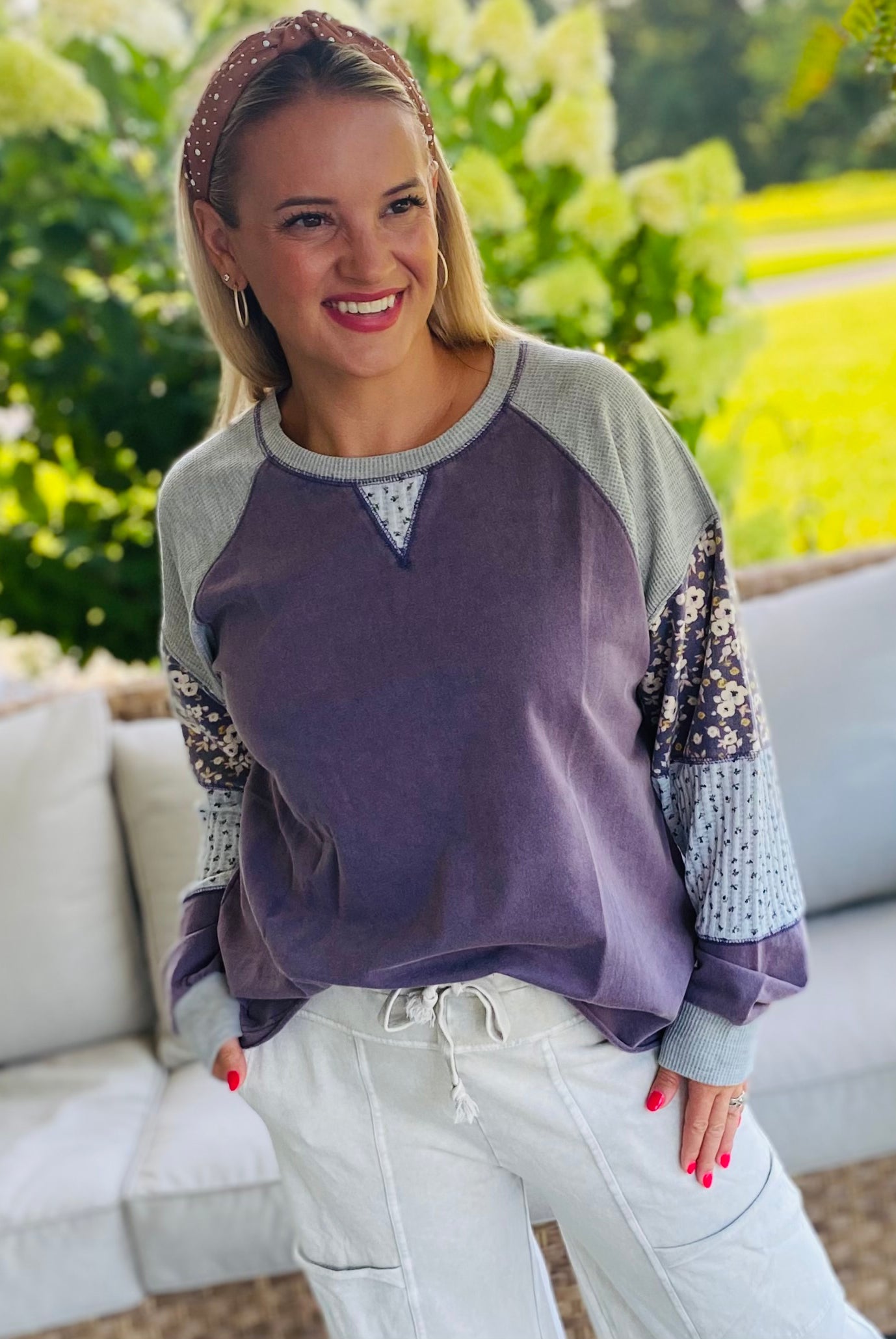 Harvest Wishes Pullover - Violet-110 Long Sleeve Top-easel-The Lovely Closet, Women's Fashion Boutique in Alexandria, KY