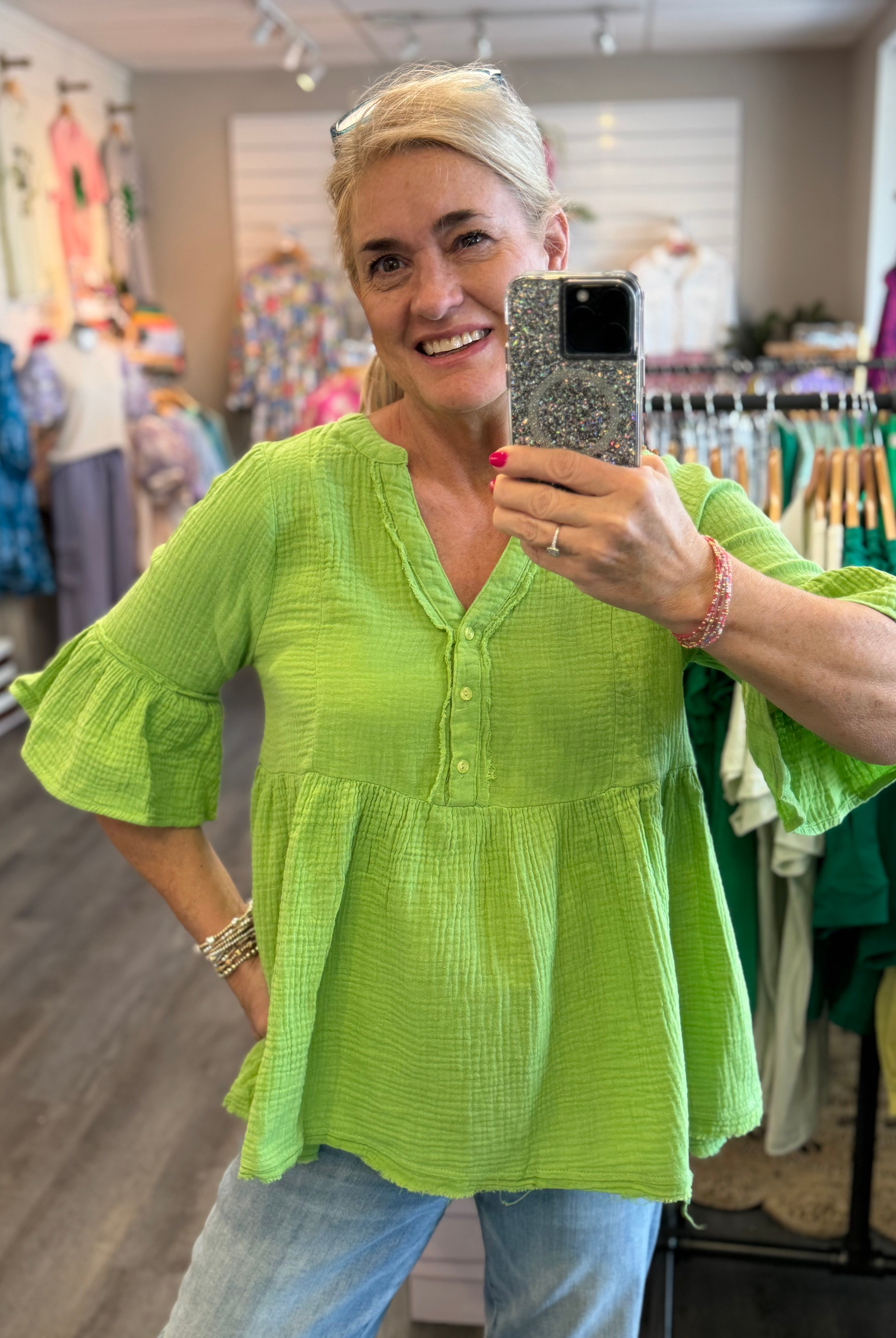 Kiwi Crush Top-100 Short Sleeve Tops-The Lovely Closet-The Lovely Closet, Women's Fashion Boutique in Alexandria, KY