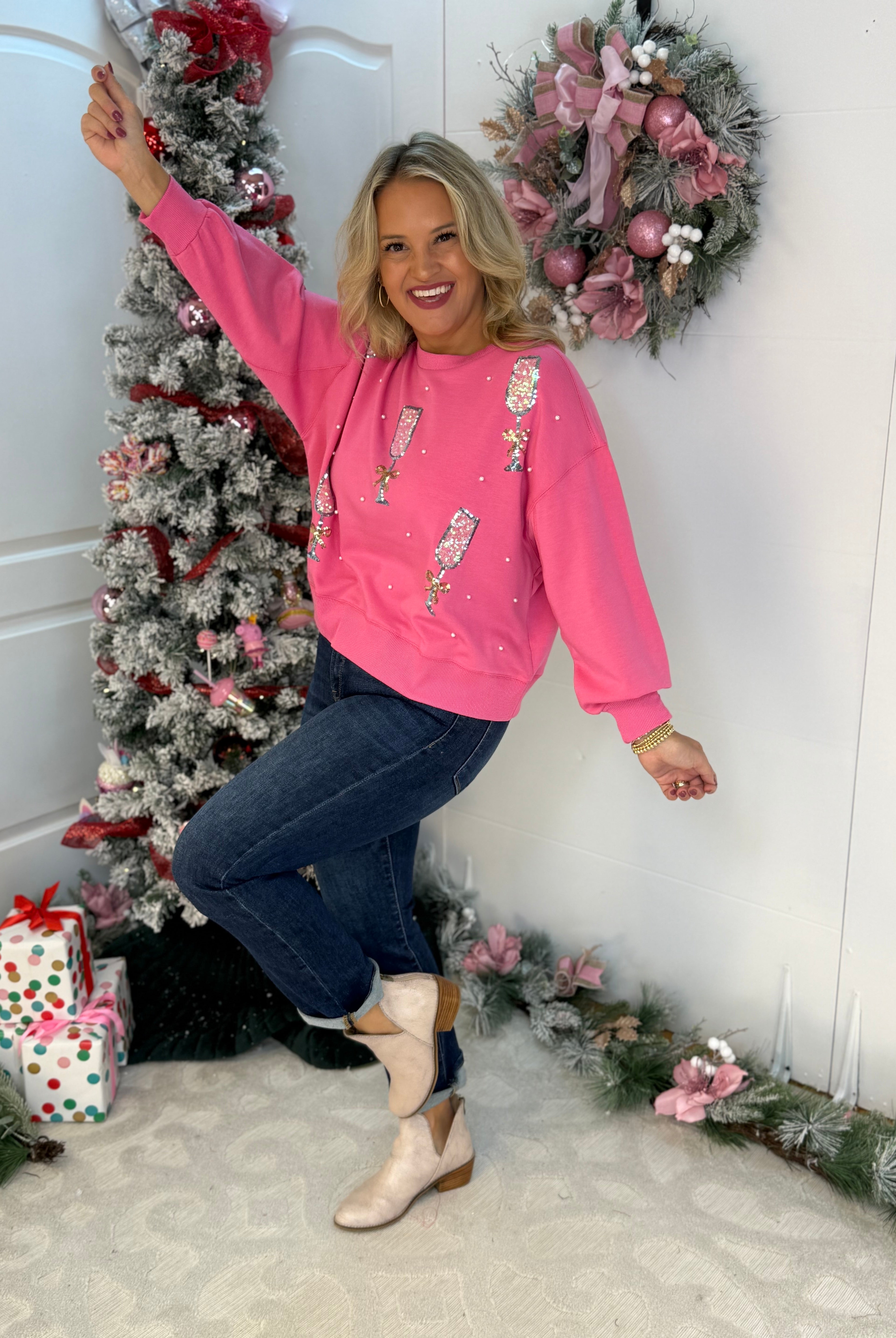 Millie Cheers Pullover-150 Sweatshirts-Mary Square-The Lovely Closet, Women's Fashion Boutique in Alexandria, KY