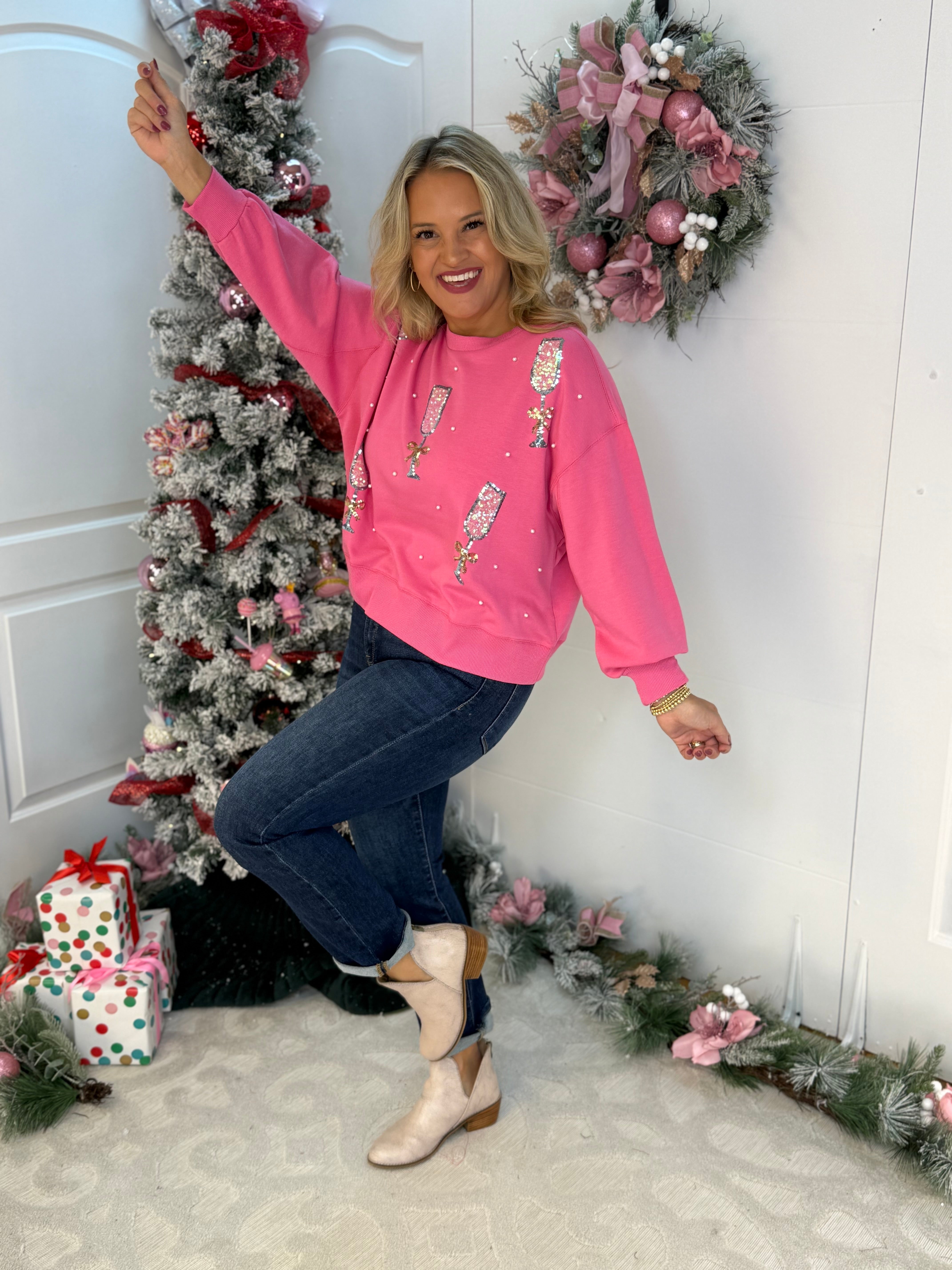 Millie Cheers Pullover-150 Sweatshirts-Mary Square-The Lovely Closet, Women's Fashion Boutique in Alexandria, KY