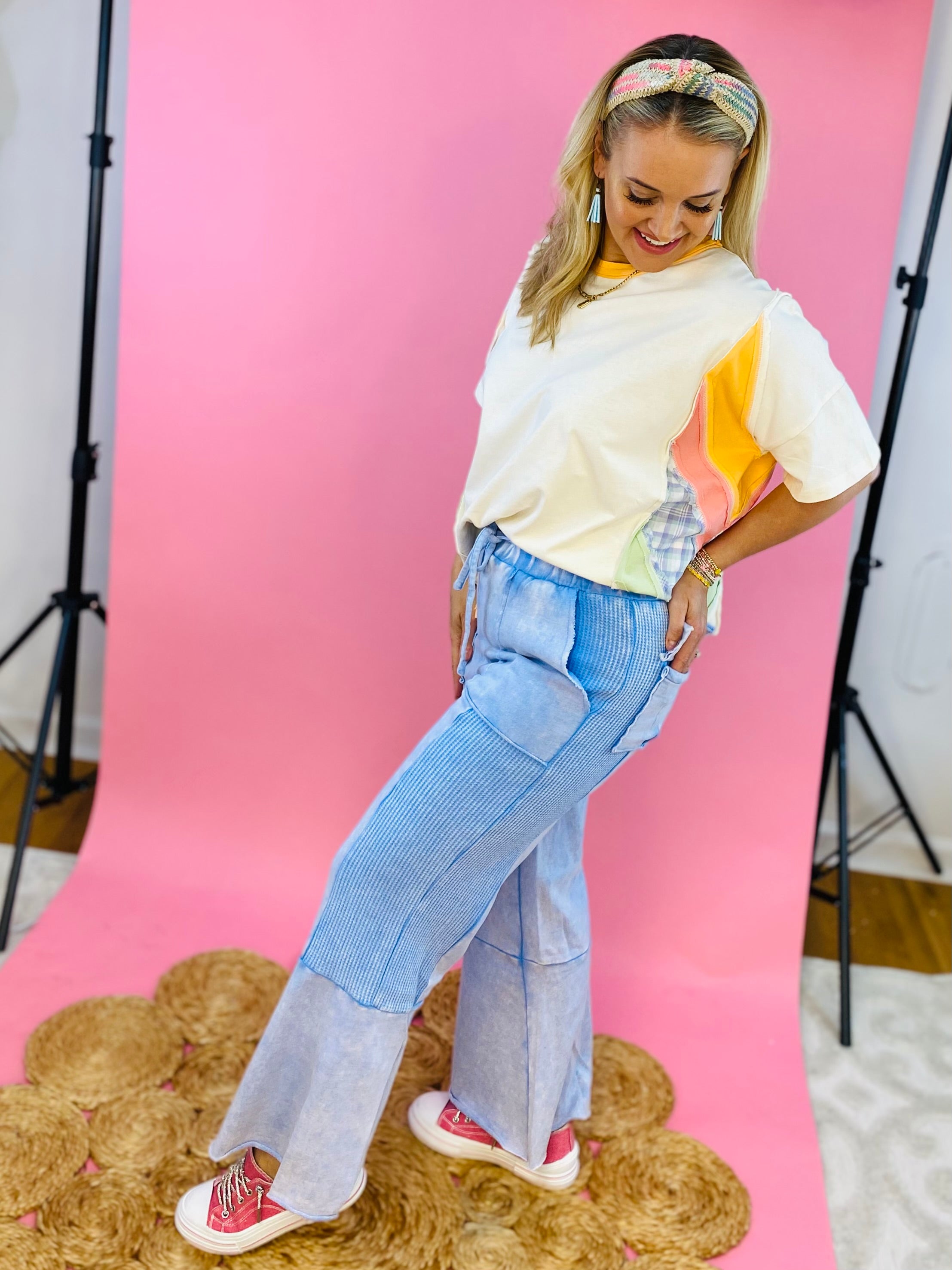 FINAL SALE Vintage Wash Flared Pants-240 Pants-Sage + Fig-The Lovely Closet, Women's Fashion Boutique in Alexandria, KY