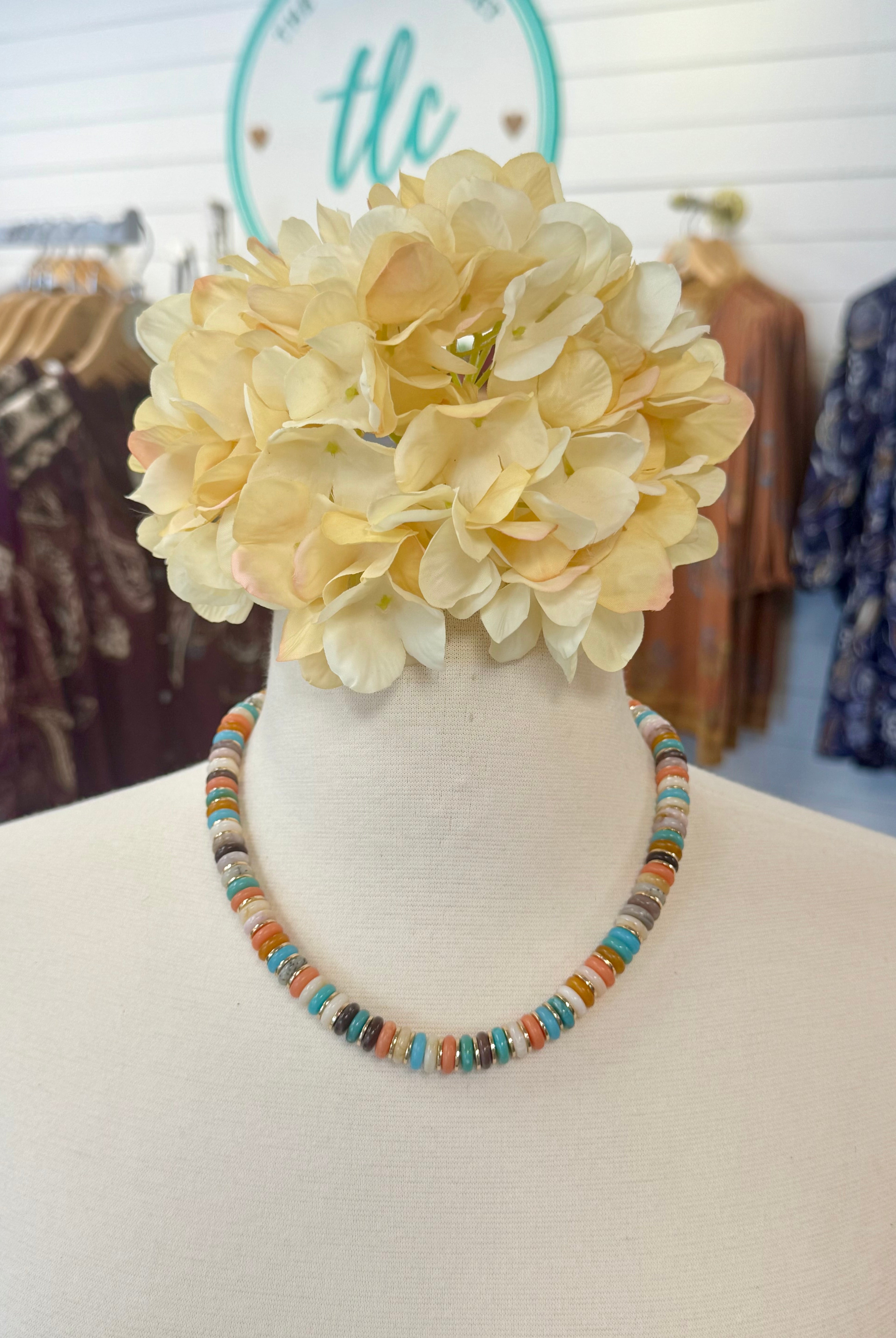 Aqua Taffy Candy Bead Necklace-280 Accessories-Golden Stella-The Lovely Closet, Women's Fashion Boutique in Alexandria, KY