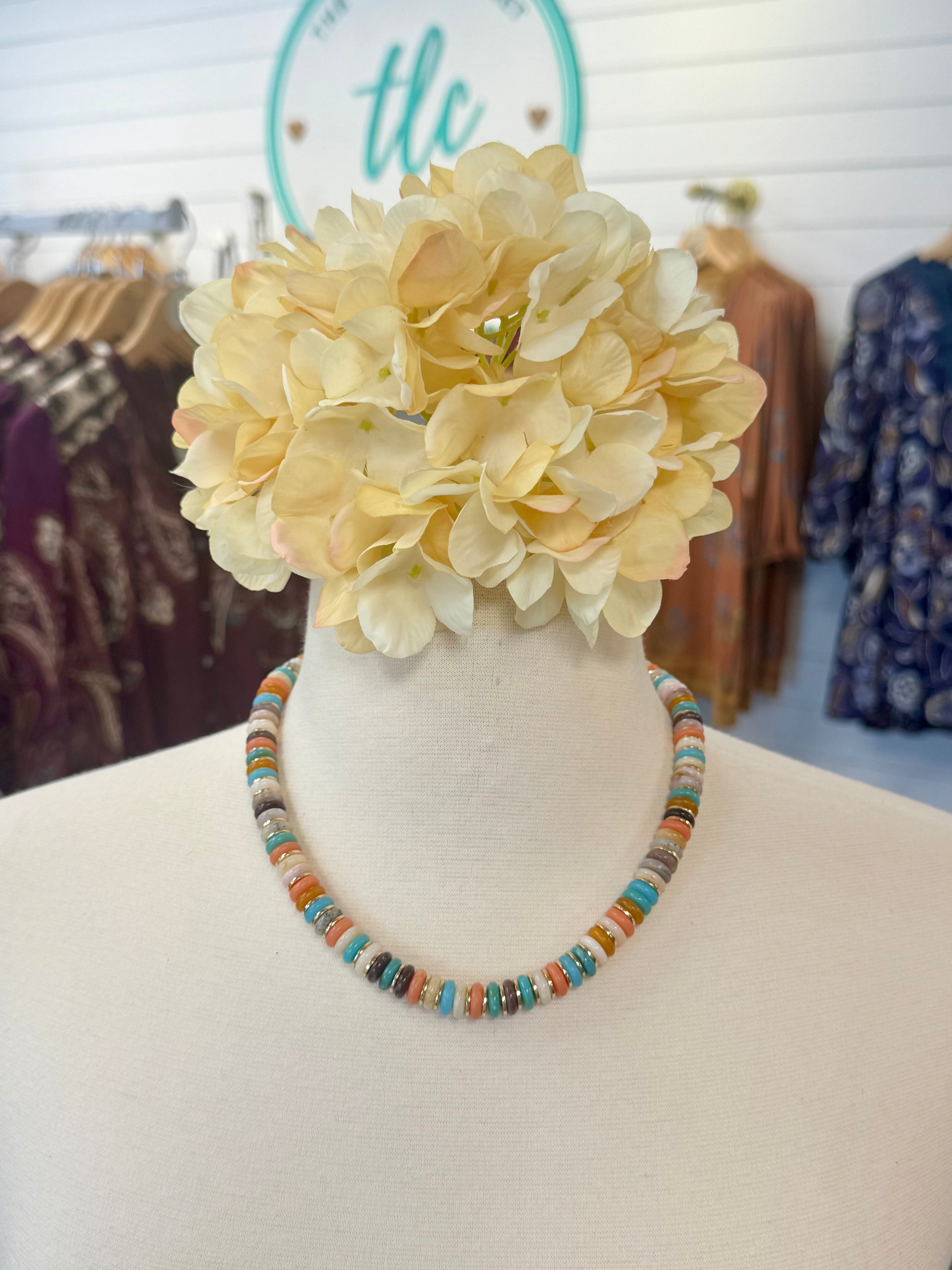 Aqua Taffy Candy Bead Necklace-280 Accessories-Golden Stella-The Lovely Closet, Women's Fashion Boutique in Alexandria, KY