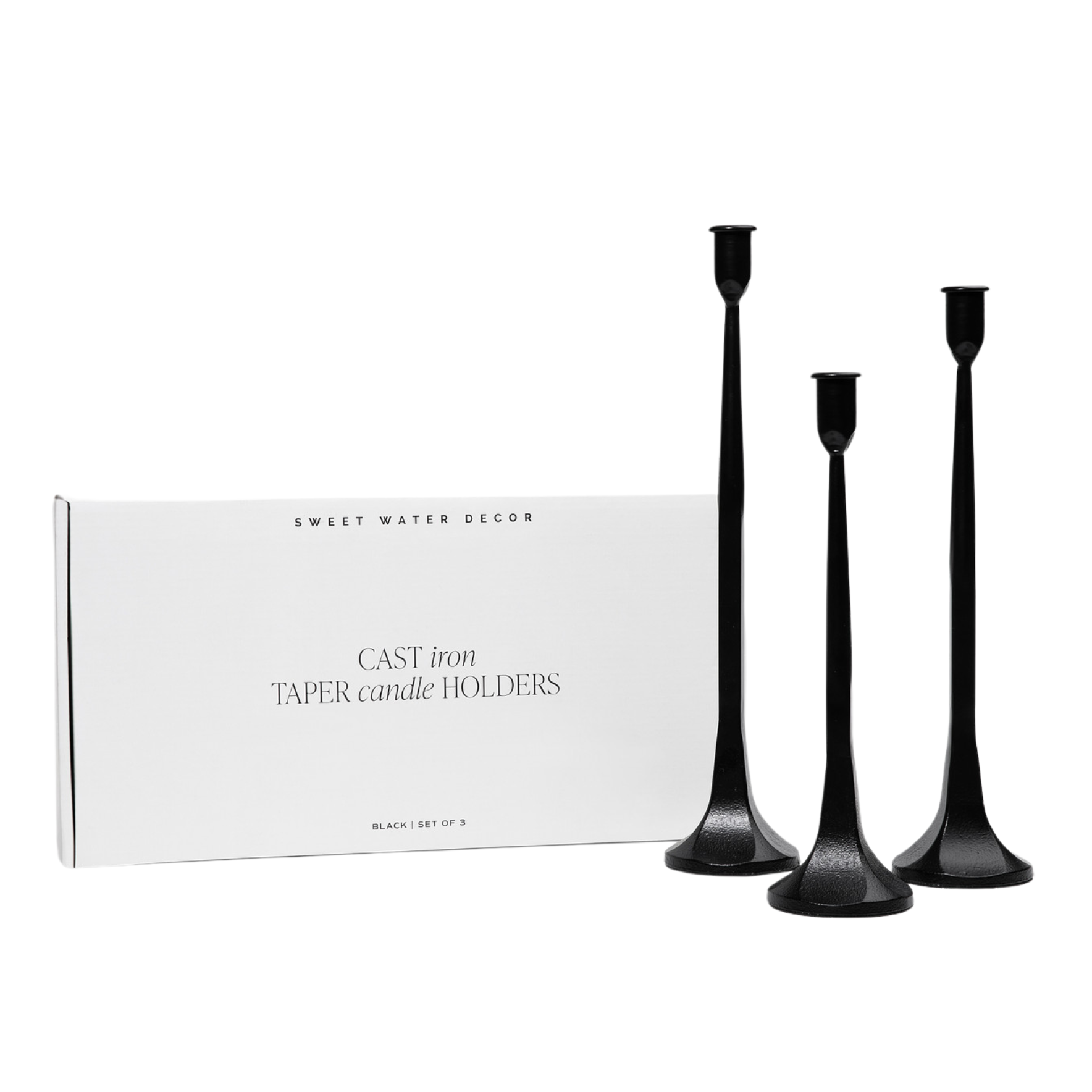 Cast Iron Taper Candle Holders, Set of 3-310 Gift-Sweet Water Decor-The Lovely Closet, Women's Fashion Boutique in Alexandria, KY