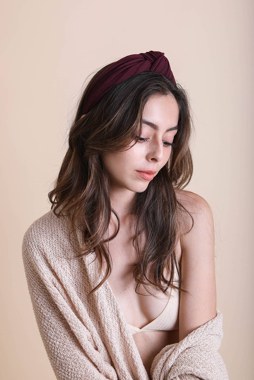 Textured Topknot Headband - Plum-Headbands-Leto Accessories-The Lovely Closet, Women's Fashion Boutique in Alexandria, KY