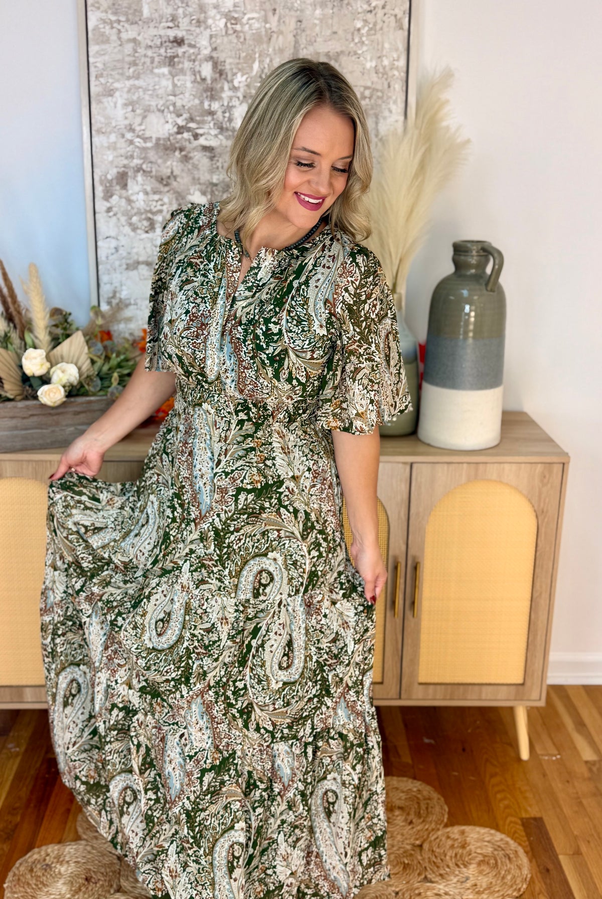 Seasonal Statement Maxi Dress-180 Dresses-She + Sky-The Lovely Closet, Women's Fashion Boutique in Alexandria, KY