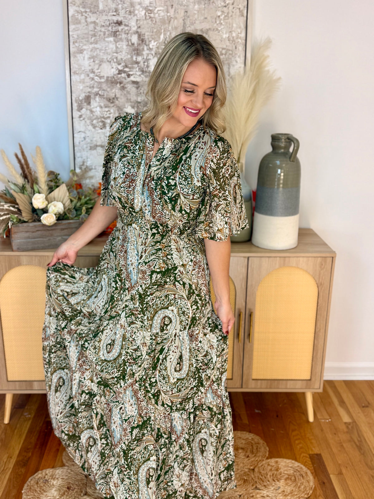 Seasonal Statement Maxi Dress-180 Dresses-She + Sky-The Lovely Closet, Women's Fashion Boutique in Alexandria, KY