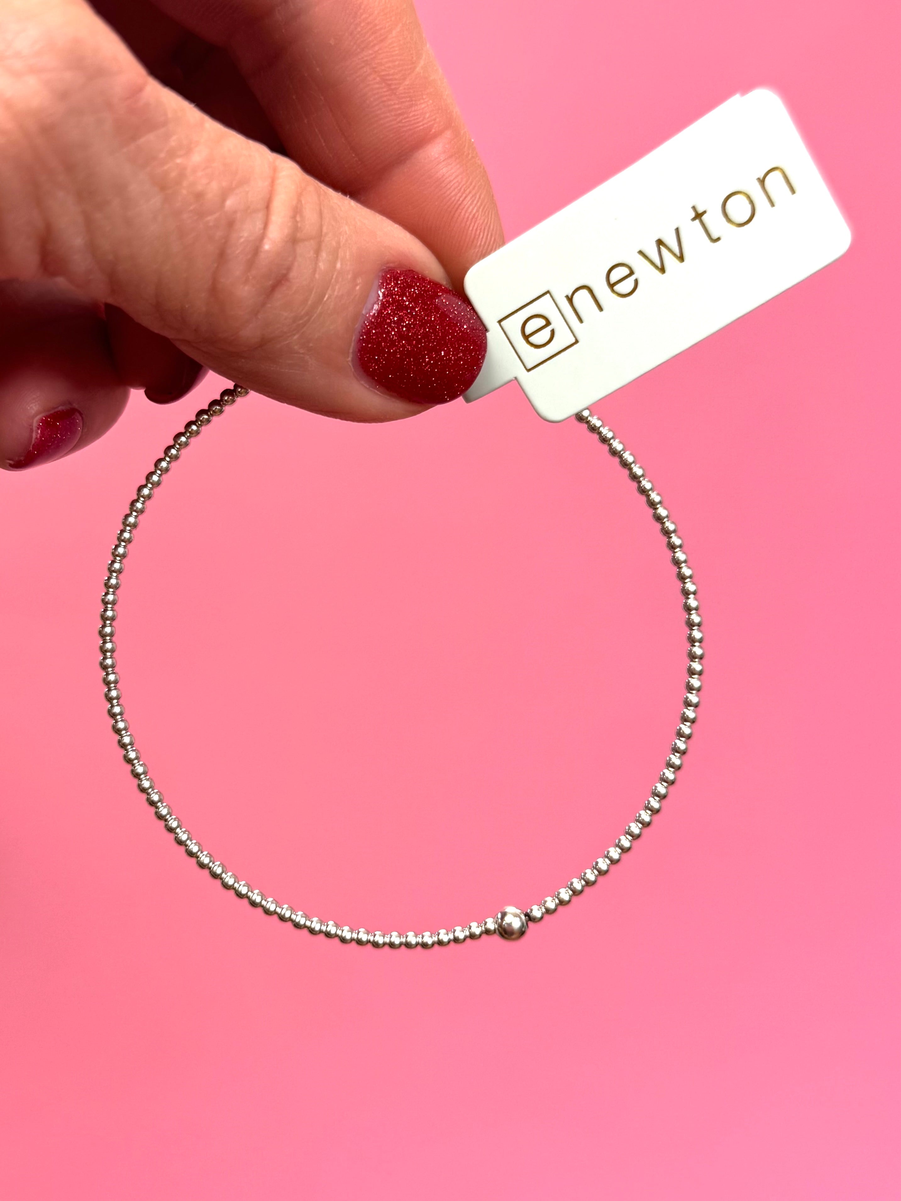 Classic Sterling 2mm Beaded Bangle-260 eNewton-eNewton-The Lovely Closet, Women's Fashion Boutique in Alexandria, KY