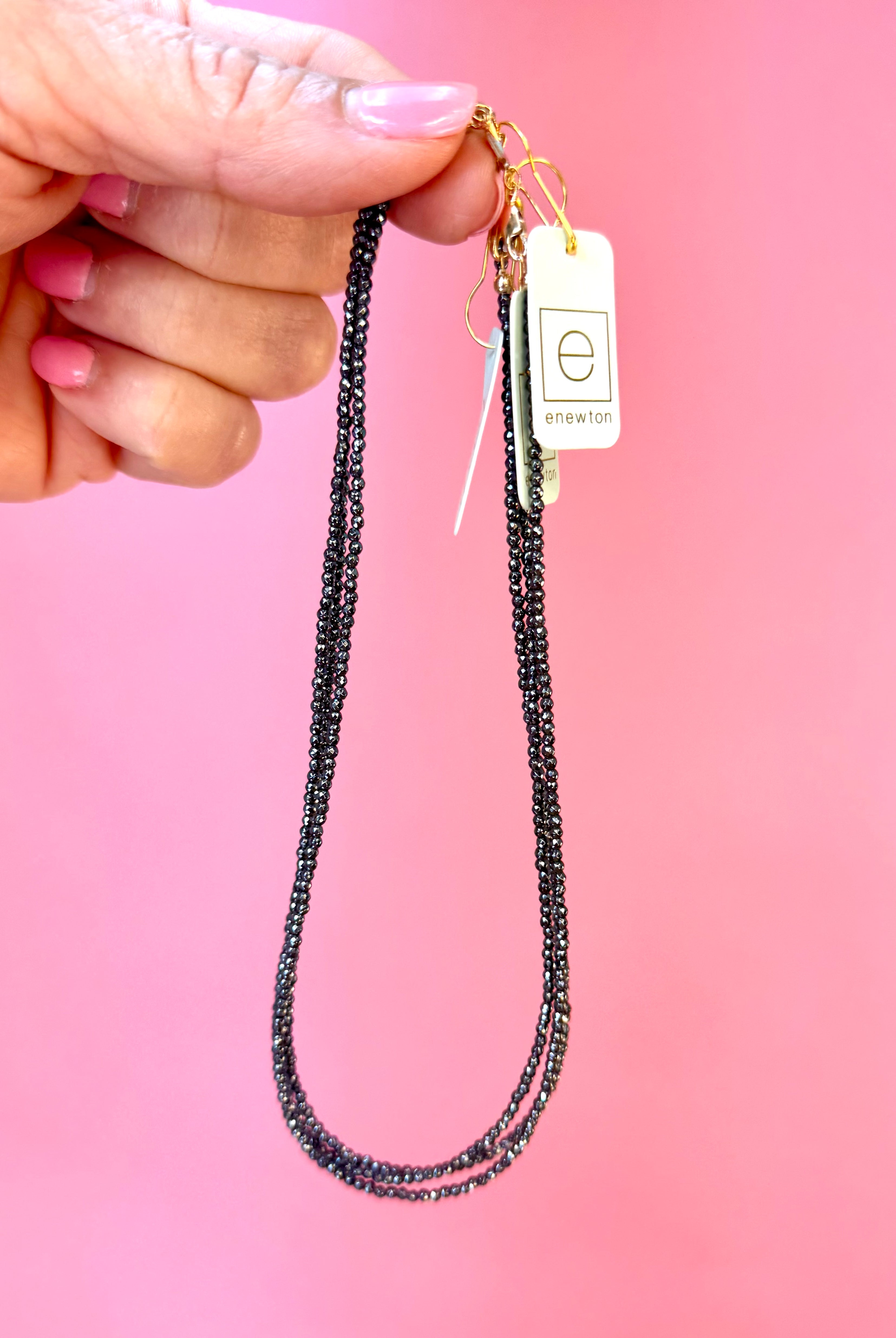 Faceted Hematite Choker-260 eNewton-eNewton-The Lovely Closet, Women's Fashion Boutique in Alexandria, KY