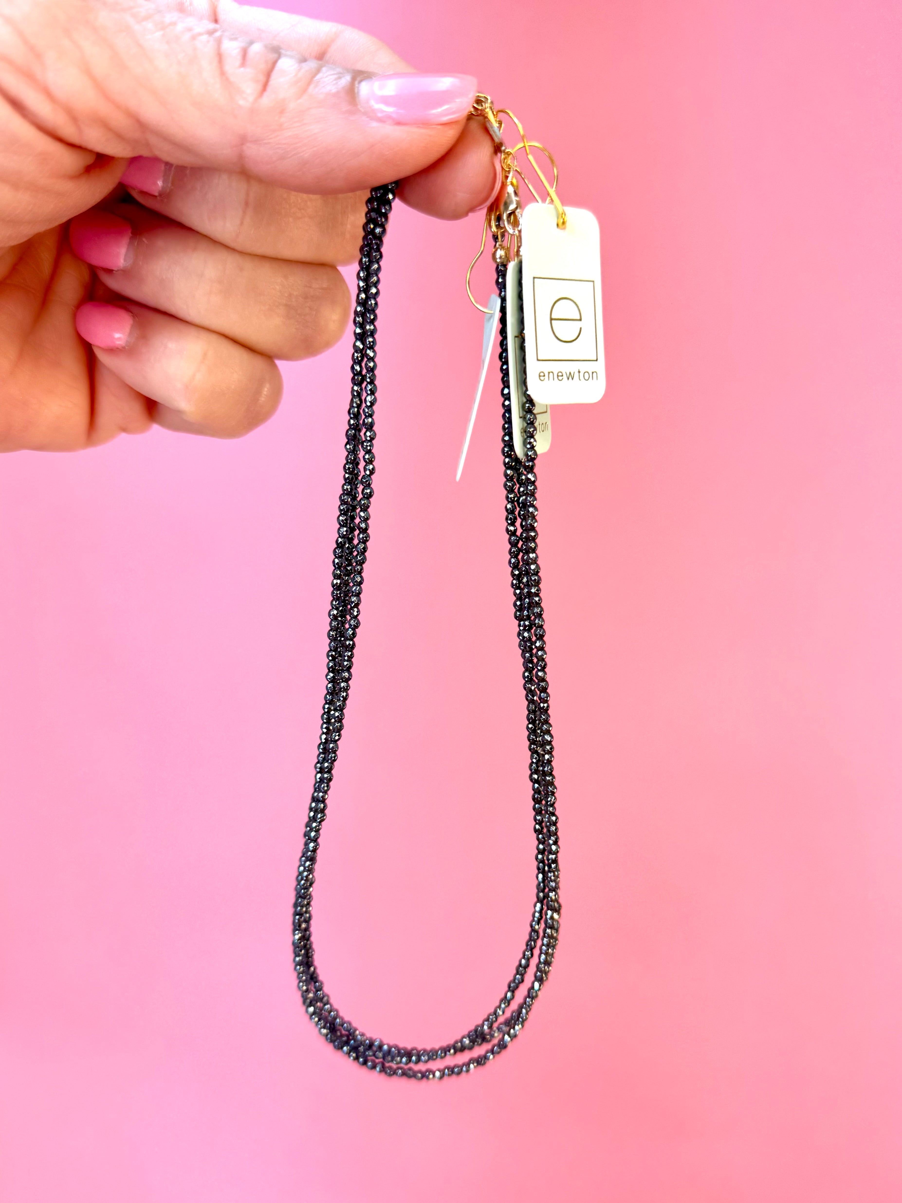 Faceted Hematite Choker-260 eNewton-eNewton-The Lovely Closet, Women's Fashion Boutique in Alexandria, KY