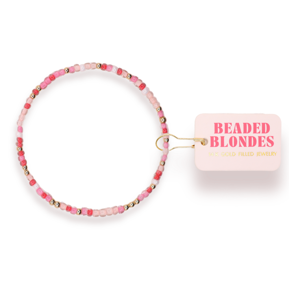 Peppermint Twist Sprinkle Bracelet: Extended 7.25 inch-bracelets-Beaded Blondes-The Lovely Closet, Women's Fashion Boutique in Alexandria, KY
