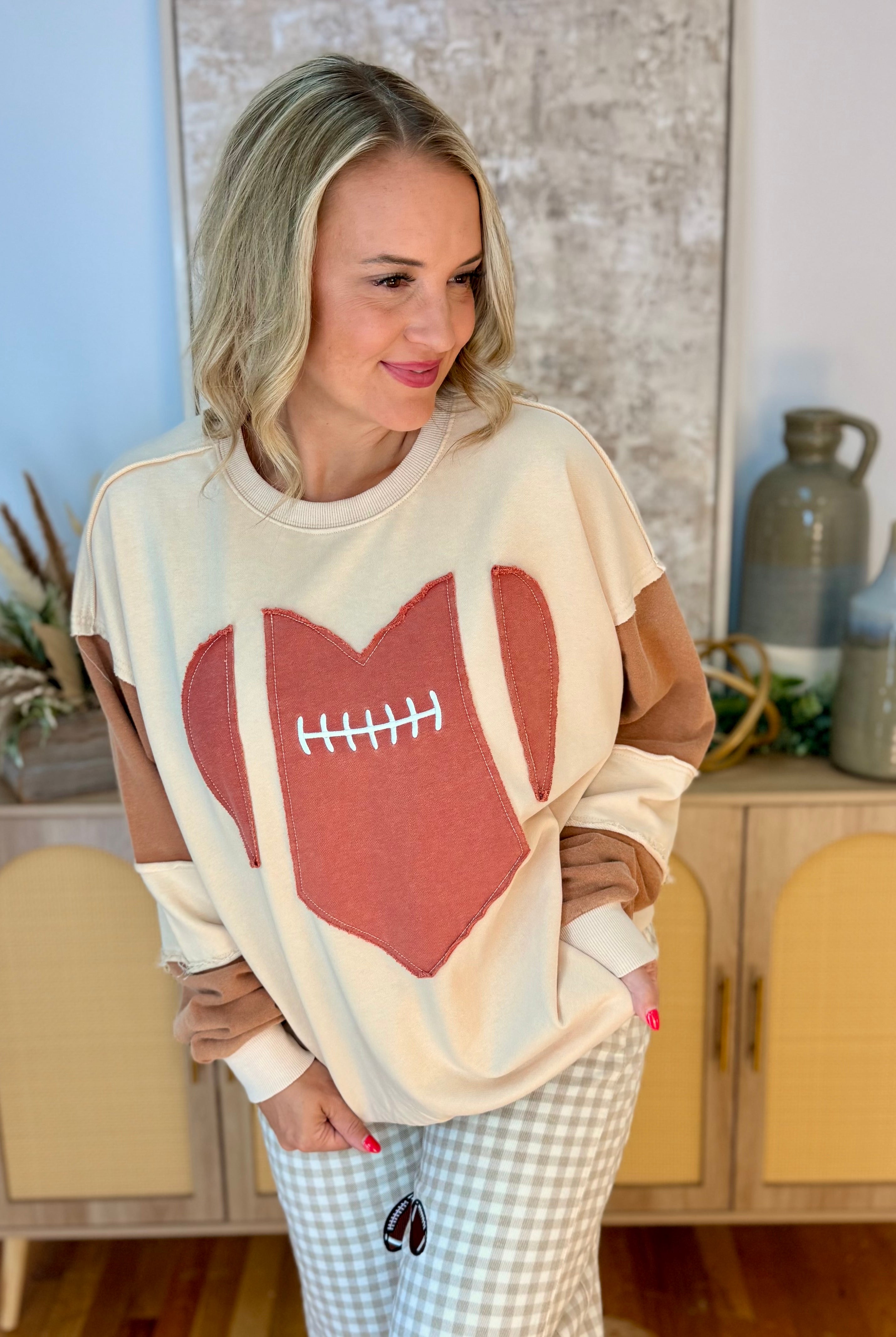 Sideline Sweetheart Pullover-110 Long Sleeve Top-easel-The Lovely Closet, Women's Fashion Boutique in Alexandria, KY