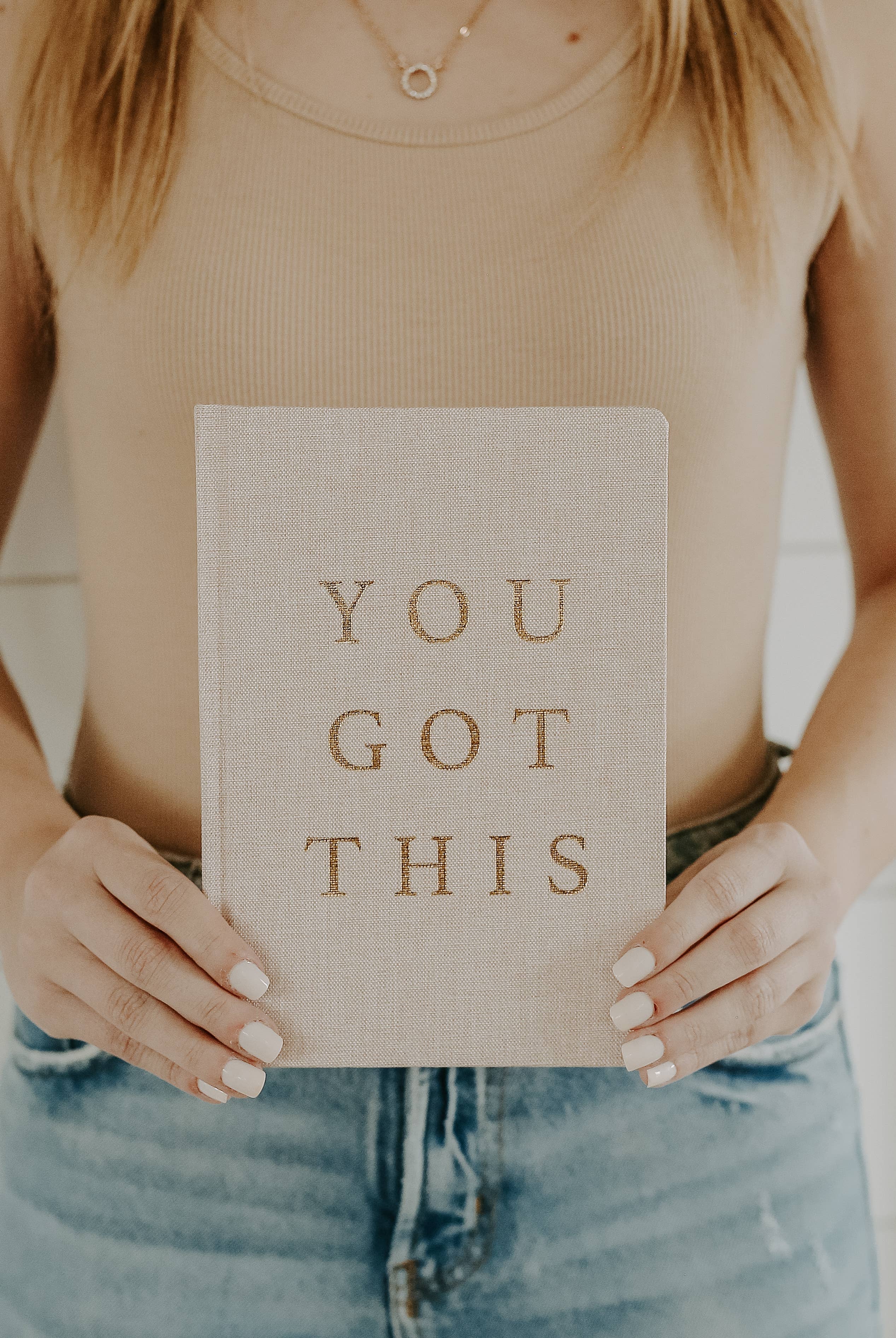 You Got This - Tan and Gold Foil Fabric Journal-310 Gift-Sweet Water Decor-The Lovely Closet, Women's Fashion Boutique in Alexandria, KY