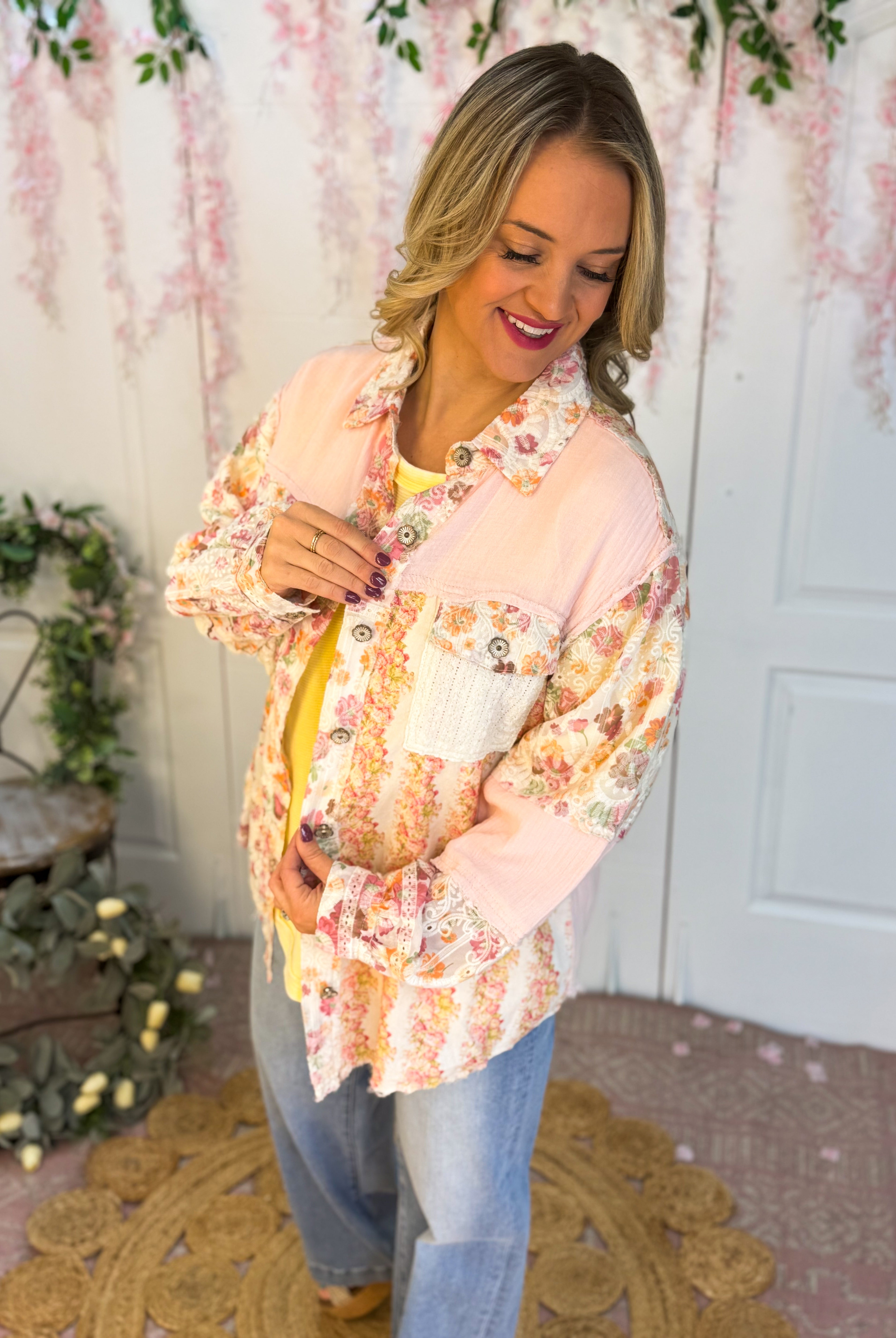 The Blush Edit Shirt Jacket-110 Long Sleeve Top-Pol Clothing-The Lovely Closet, Women's Fashion Boutique in Alexandria, KY