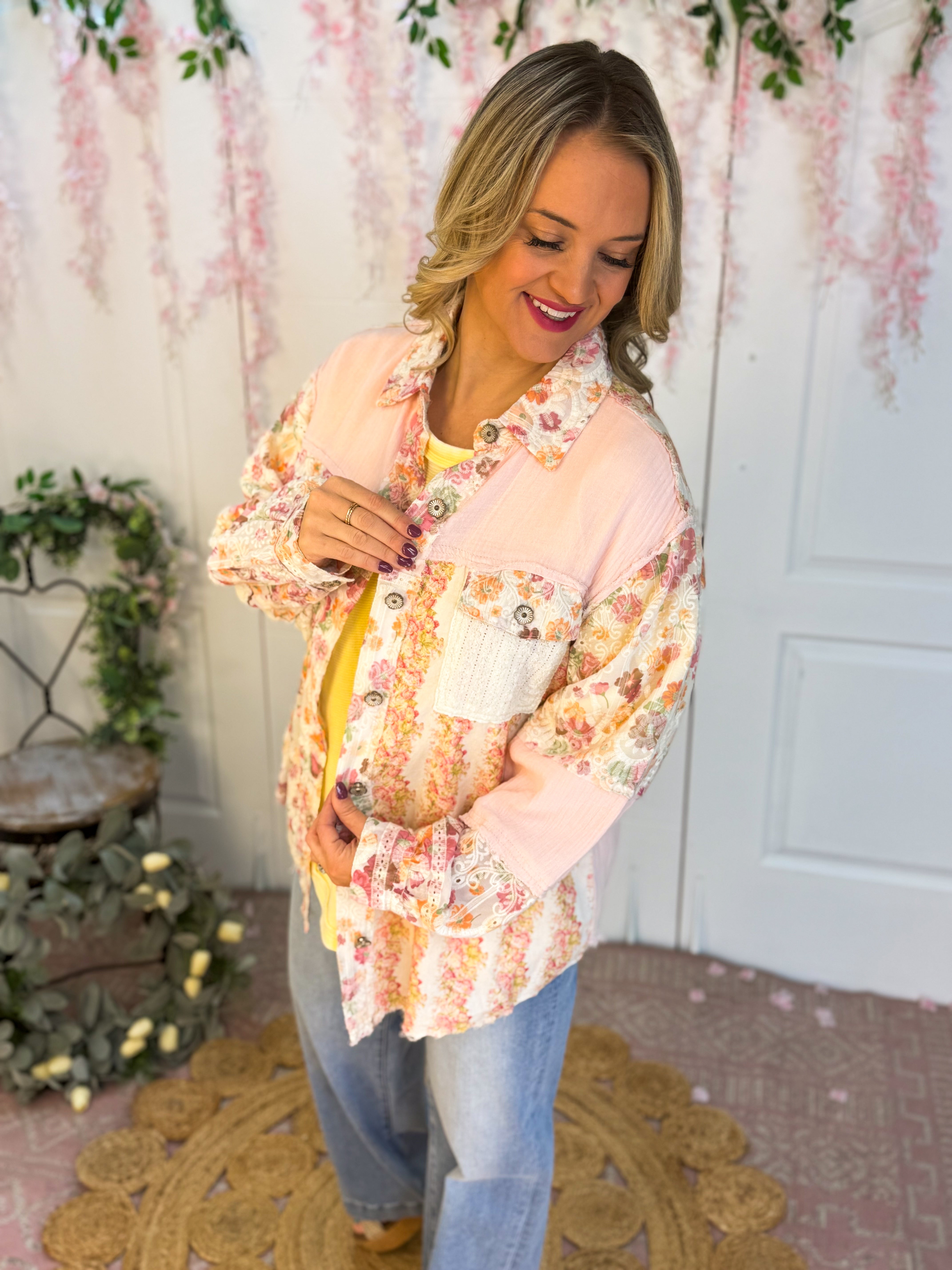The Blush Edit Shirt Jacket-110 Long Sleeve Top-Pol Clothing-The Lovely Closet, Women's Fashion Boutique in Alexandria, KY