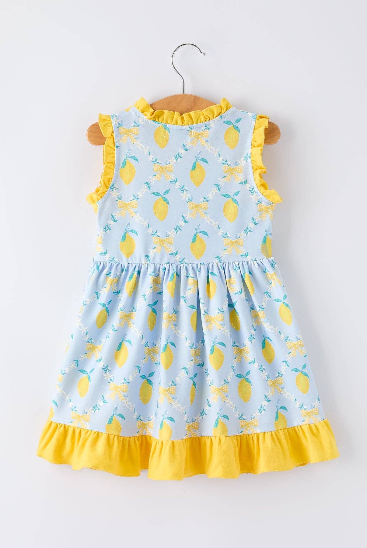 Lemon Floral Print Sleeveless Ruffle Dress-360 Carolines Closet-Rylee Faith Designs-The Lovely Closet, Women's Fashion Boutique in Alexandria, KY