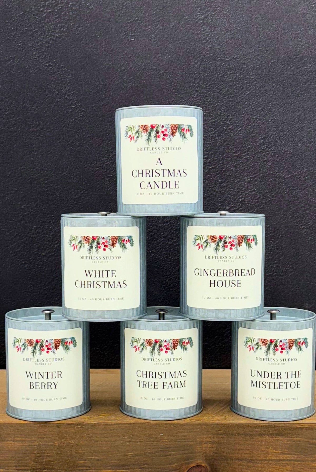 A Christmas Candle Christmas Tin Farmhouse Candles-310 Gift-Driftless Studios-The Lovely Closet, Women's Fashion Boutique in Alexandria, KY