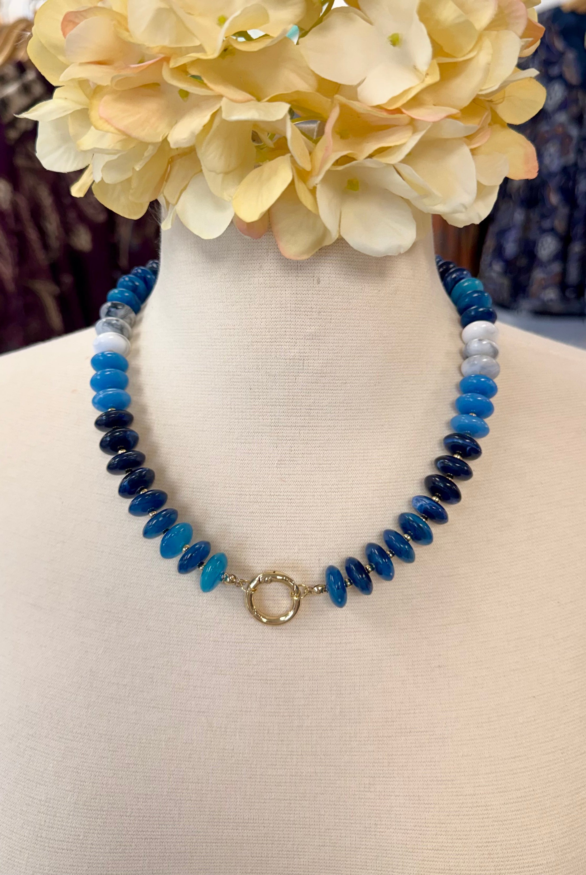 Blueberry Taffy Candy Bead Necklace-280 Accessories-Golden Stella-The Lovely Closet, Women's Fashion Boutique in Alexandria, KY
