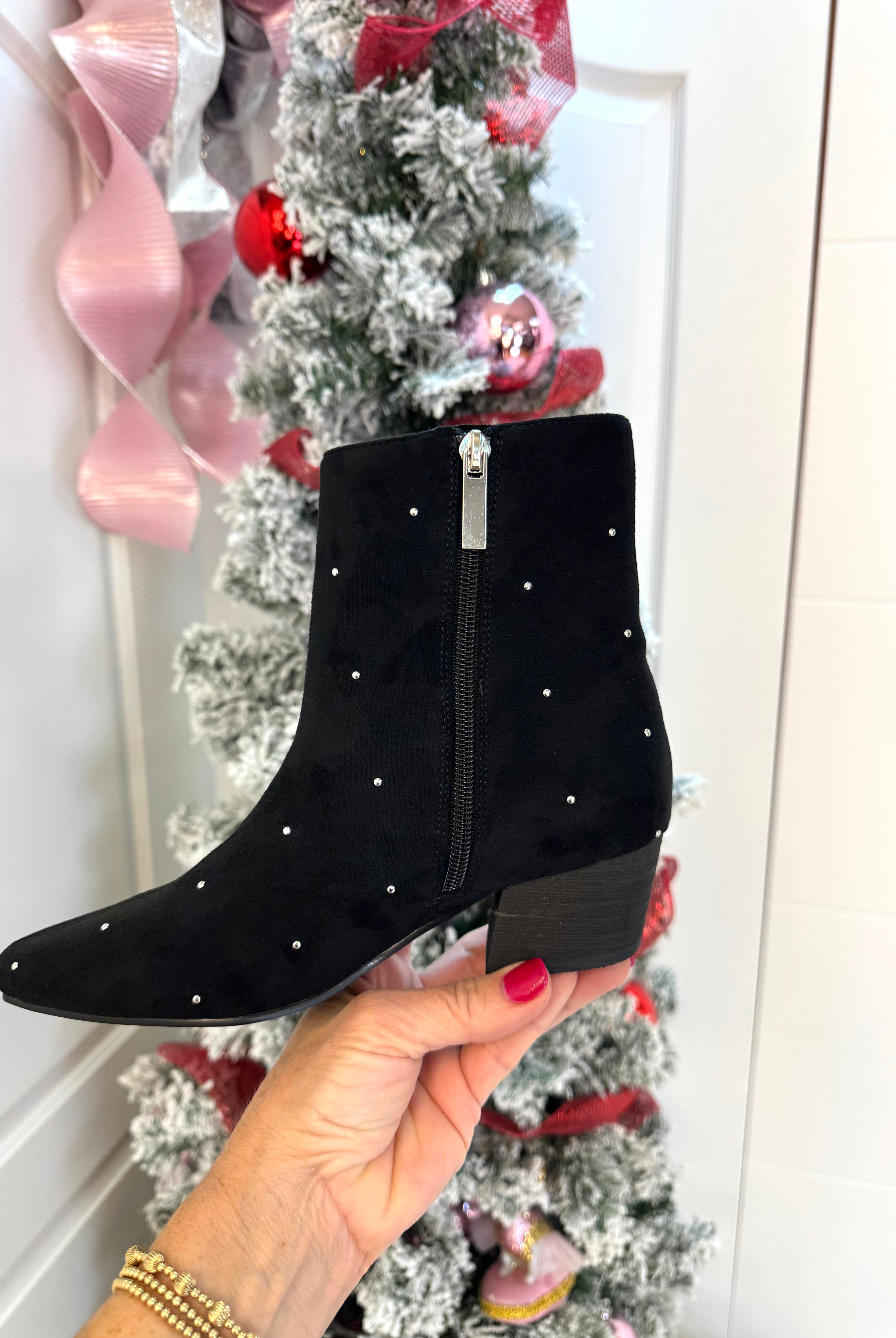Corkys Such a Tease Black Faux Suede Bootie-270 Shoes-Corkys-The Lovely Closet, Women's Fashion Boutique in Alexandria, KY