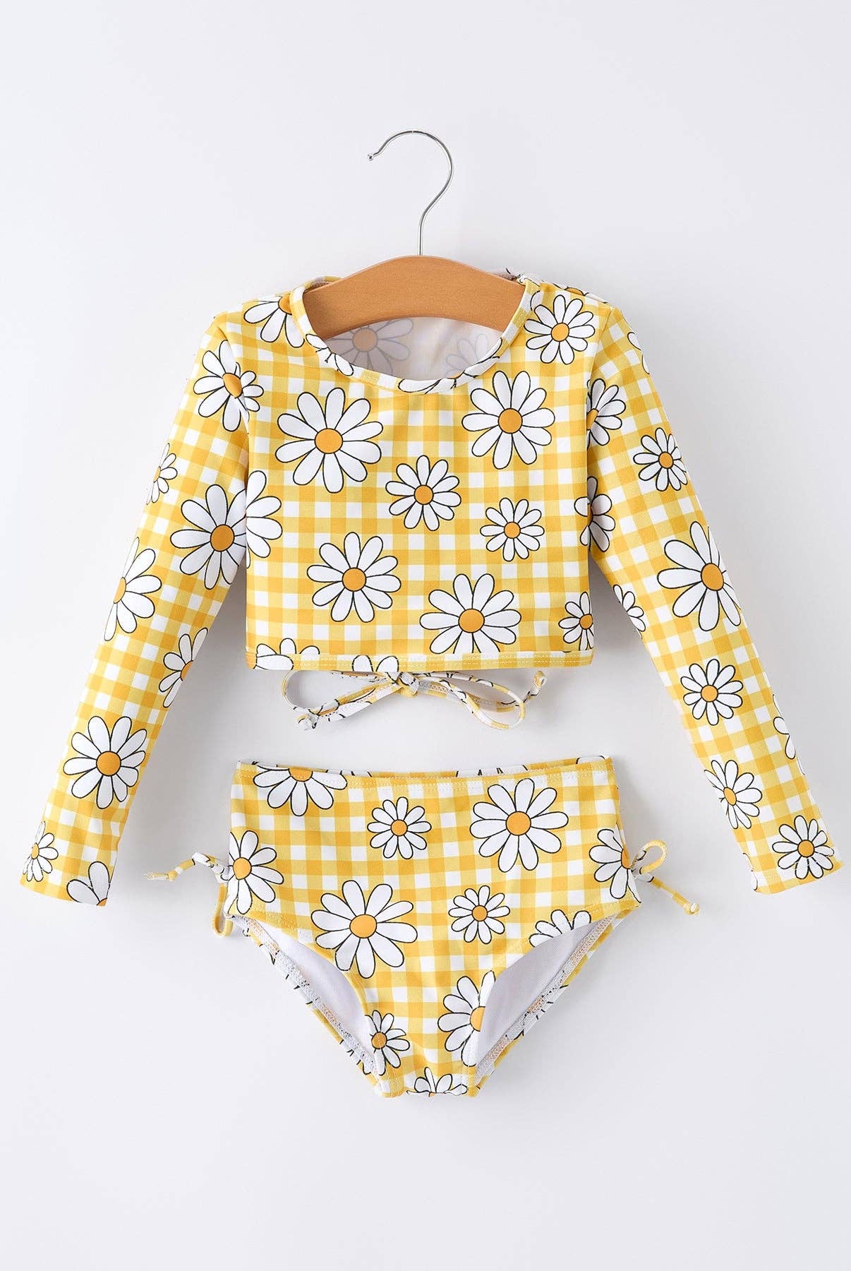 Summer Daisy Plaid Girls Two Piece Swim Set-360 Carolines Closet-Rylee Faith Designs-The Lovely Closet, Women's Fashion Boutique in Alexandria, KY