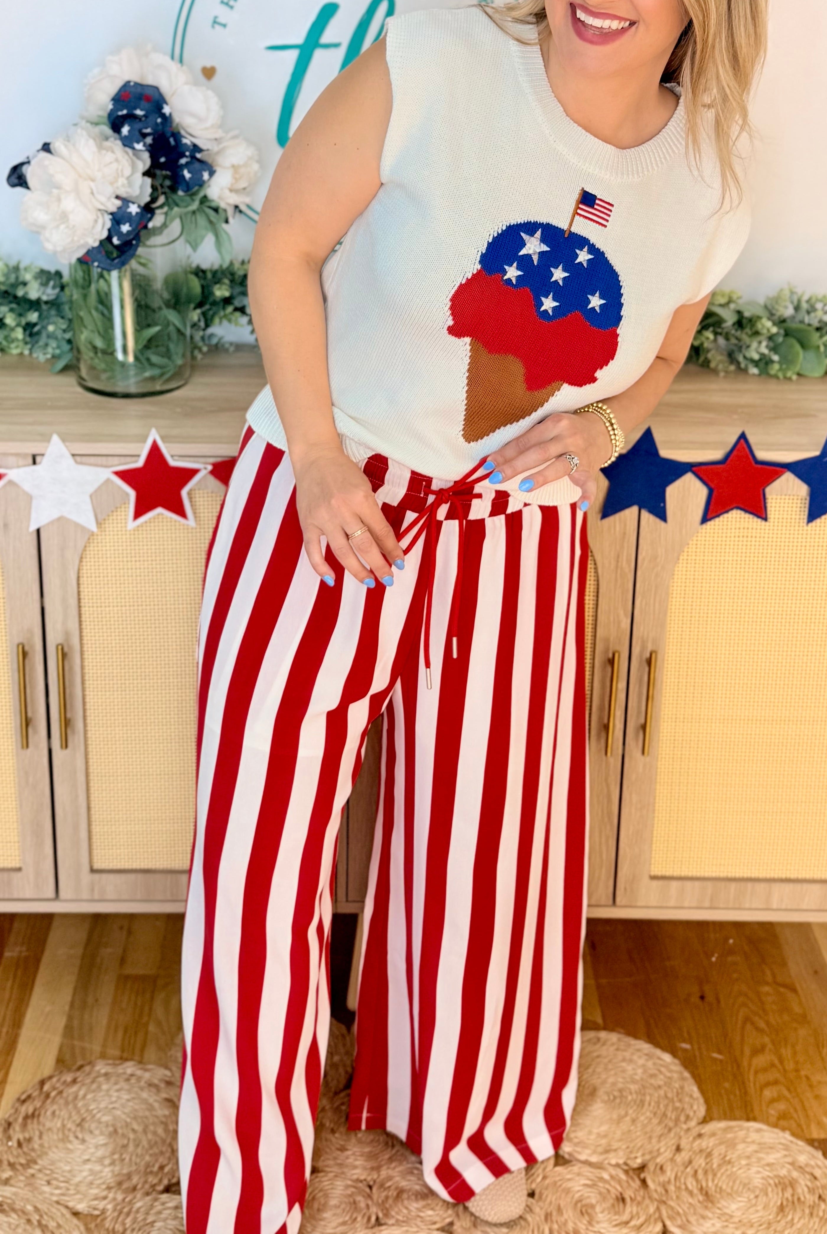 Festive for the 4th Wide Leg Pants-240 Pants-Anniewear-The Lovely Closet, Women's Fashion Boutique in Alexandria, KY