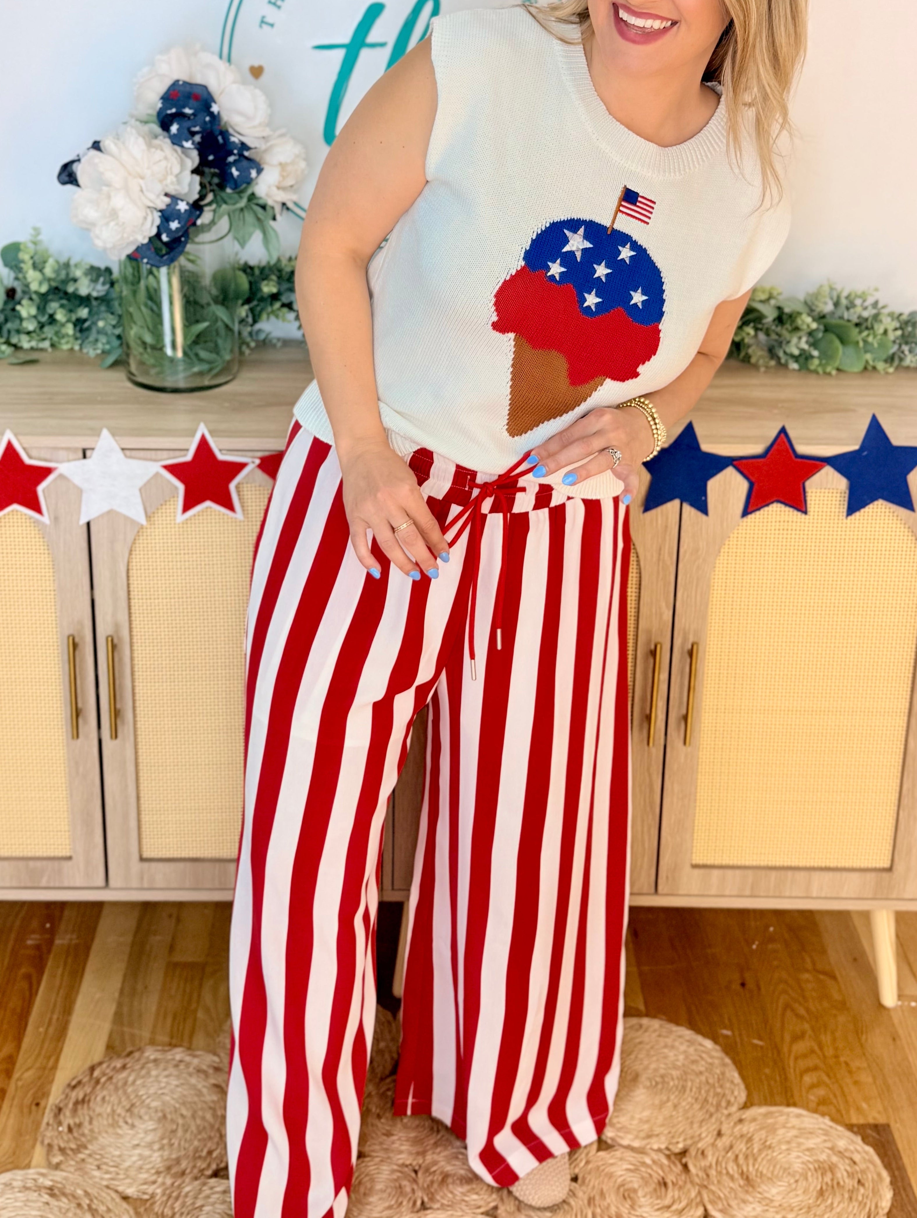 Festive for the 4th Wide Leg Pants-240 Pants-Anniewear-The Lovely Closet, Women's Fashion Boutique in Alexandria, KY