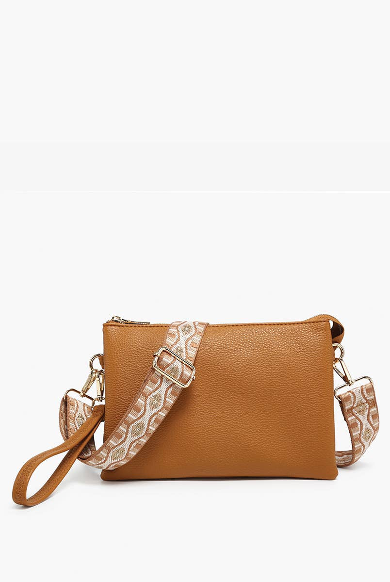 Izzy Crossbody w/ Guitar Strap: Camel-290 Bag/Handbags-Jen & Co.-The Lovely Closet, Women's Fashion Boutique in Alexandria, KY