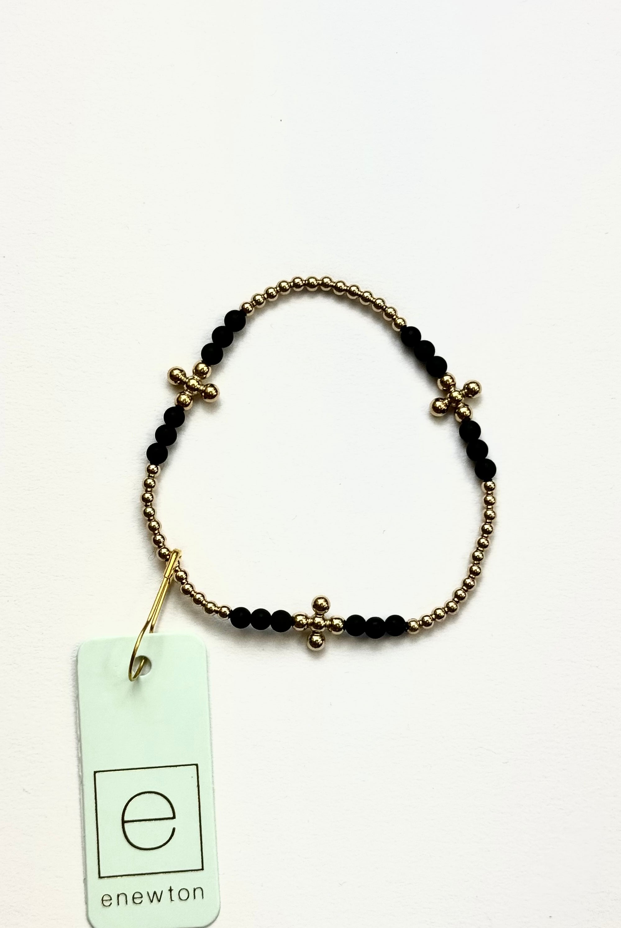 2.5mm Signature Cross Onyx Bracelet-260 eNewton-eNewton-The Lovely Closet, Women's Fashion Boutique in Alexandria, KY