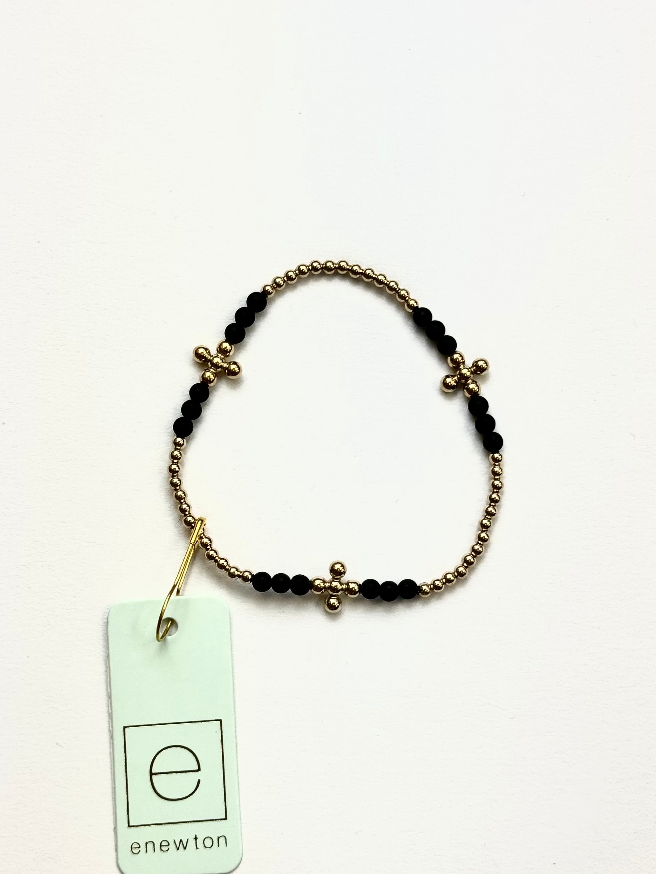 2.5mm Signature Cross Onyx Bracelet-260 eNewton-eNewton-The Lovely Closet, Women's Fashion Boutique in Alexandria, KY