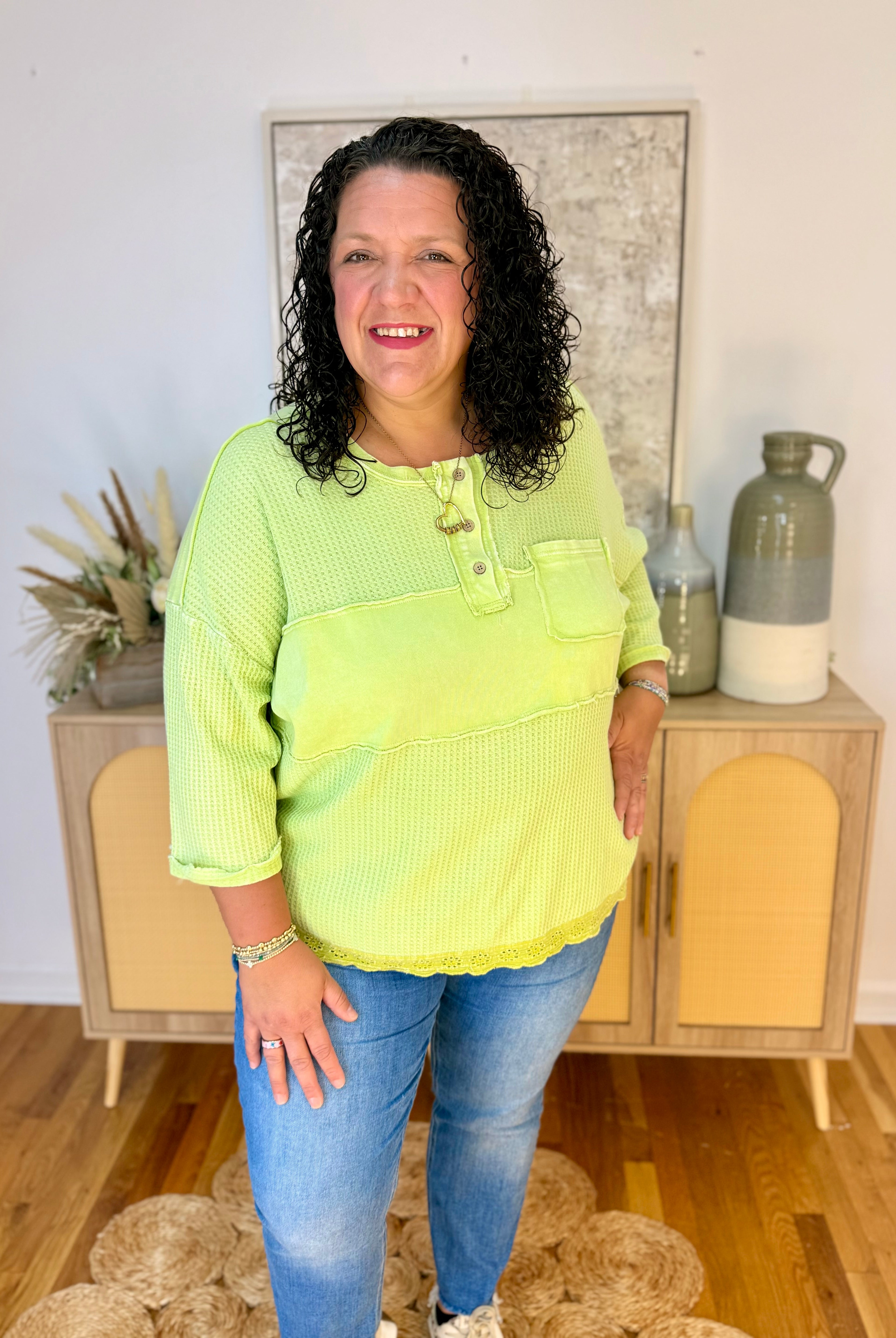 Honeydew Mineral Washed Top-110 Long Sleeve Top-The Lovely Closet-The Lovely Closet, Women's Fashion Boutique in Alexandria, KY