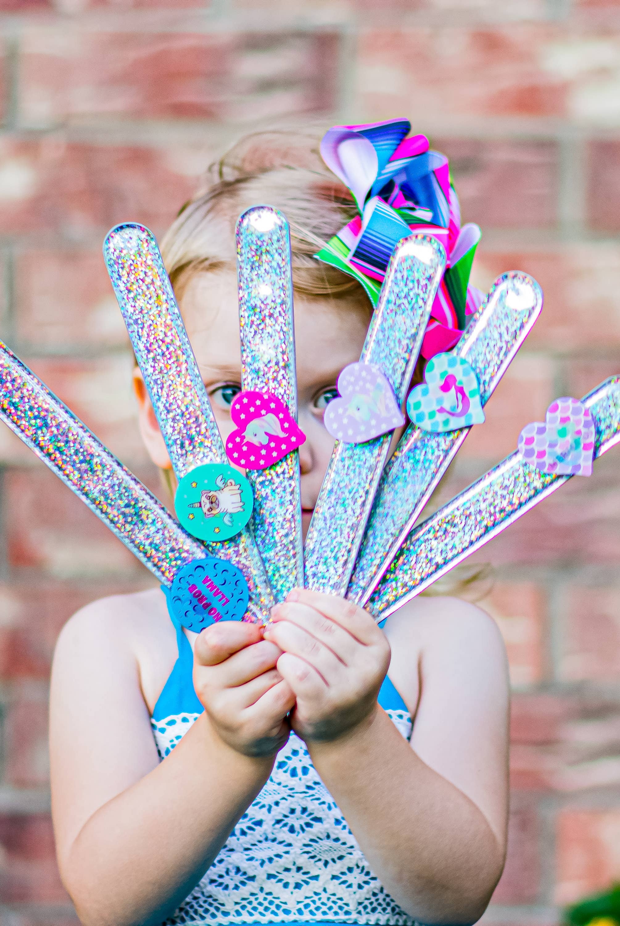 Glitter Slap Bracelet with 3D Image-Shifting Charms-310 Gift-Frog Sac-The Lovely Closet, Women's Fashion Boutique in Alexandria, KY