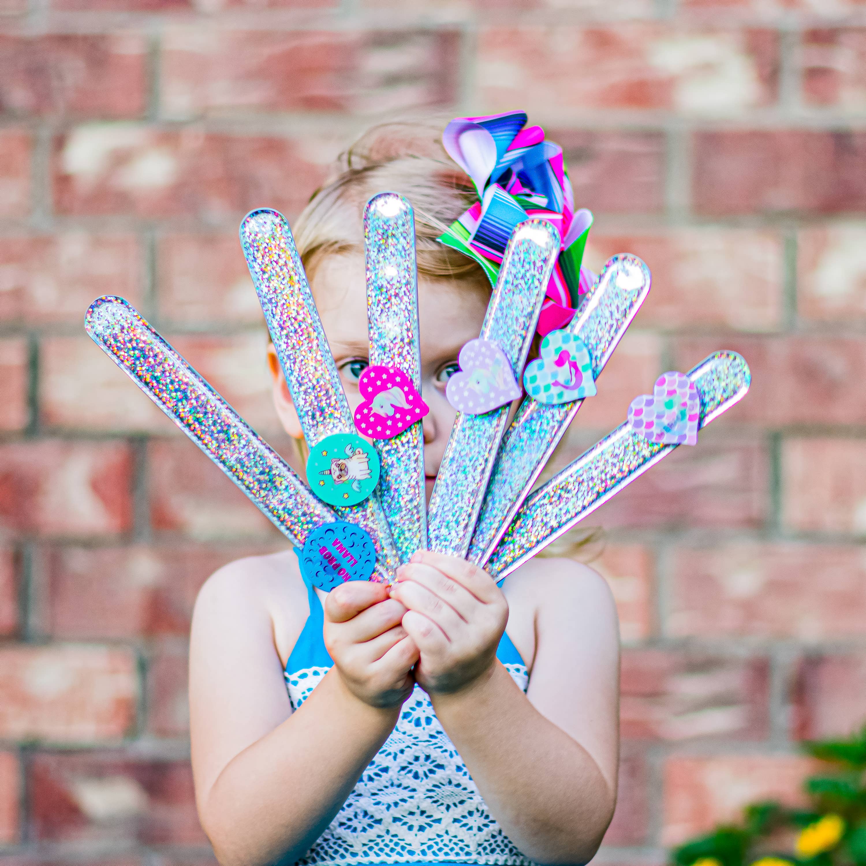 Glitter Slap Bracelet with 3D Image-Shifting Charms-310 Gift-Frog Sac-The Lovely Closet, Women's Fashion Boutique in Alexandria, KY