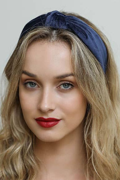 Velvet Twist Knot Headband - Navy-Headband-Leto Accessories-The Lovely Closet, Women's Fashion Boutique in Alexandria, KY