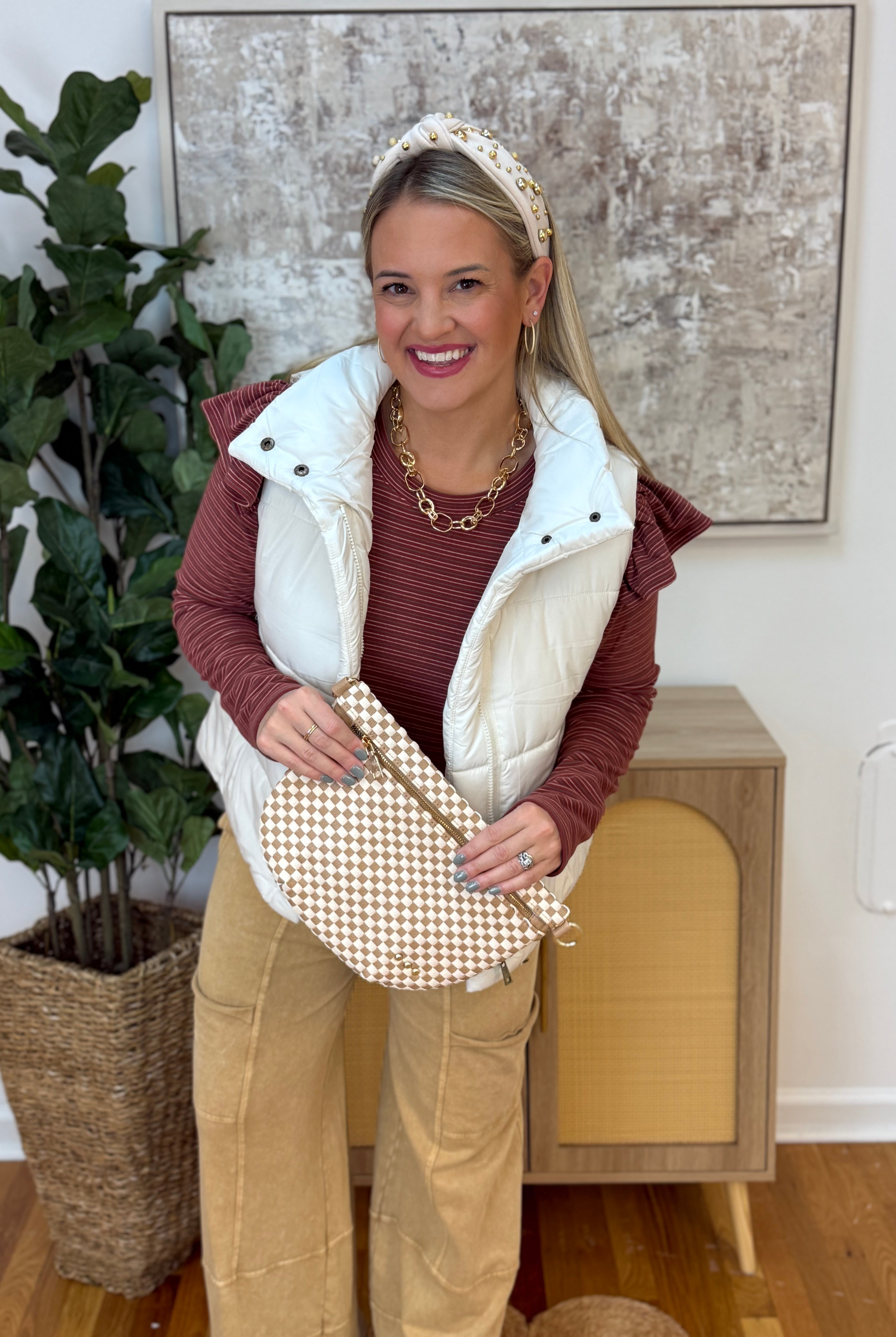 Weekend Puffer Vest - Cream-170 Jackets/Outerwear-zenana-The Lovely Closet, Women's Fashion Boutique in Alexandria, KY